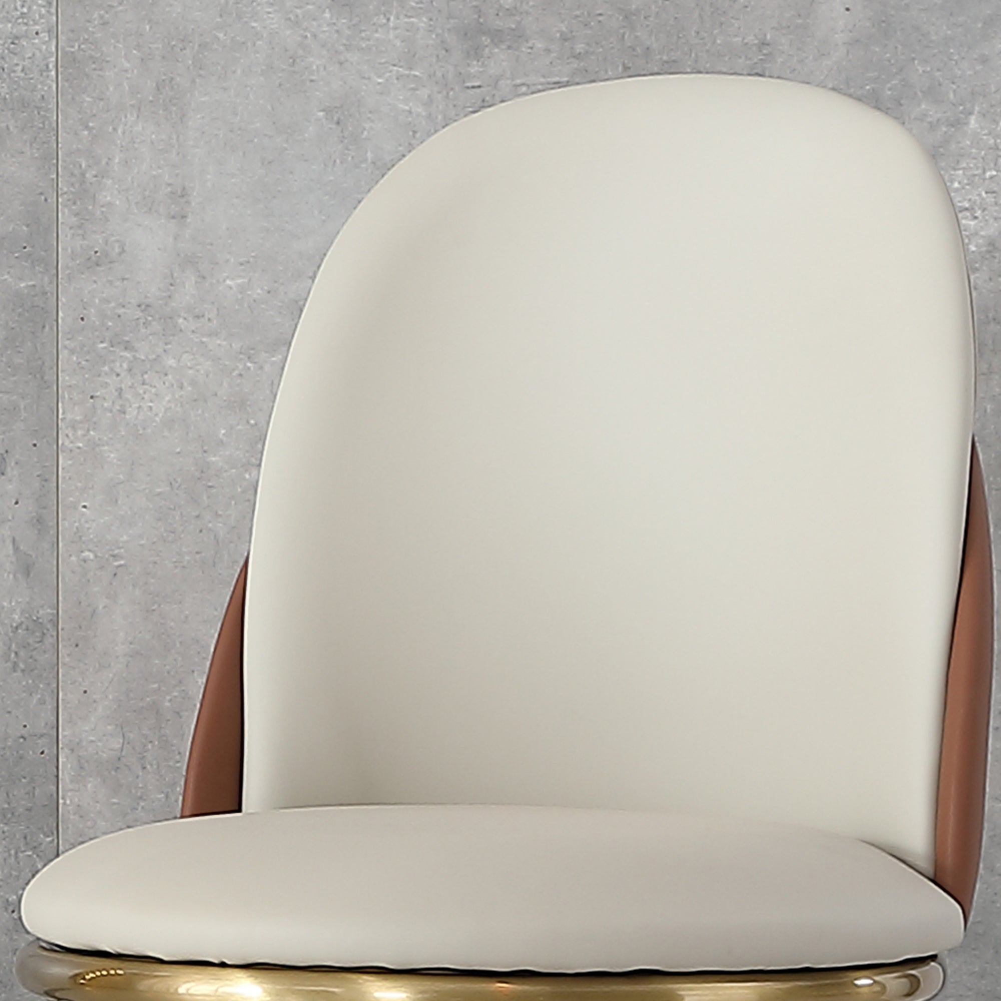 Modern PU Leather Dining Chairs Set of 2 with Gold Metal Legs - Beige Kitchen & Dining Room Furniture for Home, Restaurant, and Office Use