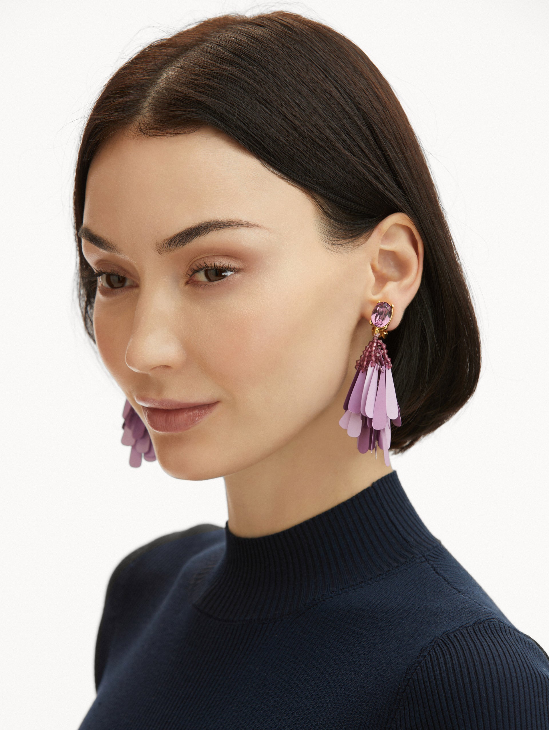 Sparkly Sequin Petal Clip-On Earrings for Women - Fashion Statement Accessories for Parties, Weddings & Special Occasions