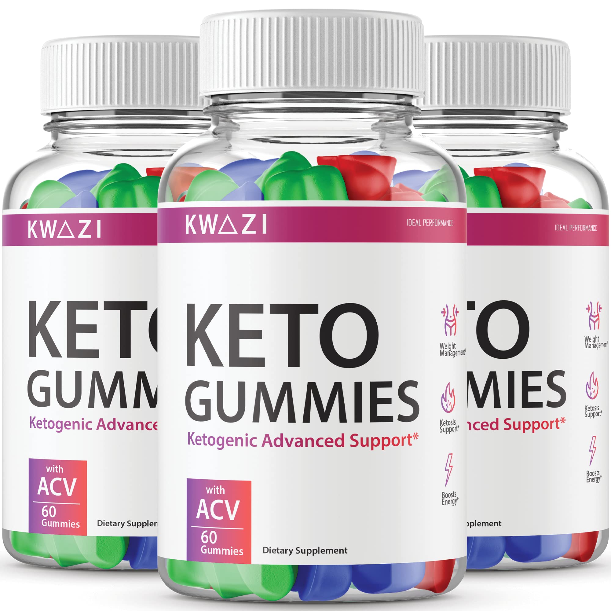 Kwazii Keto Gummies (3 Pack, 180 Gummies) - Sugar-Free Ketogenic Diet Supplement for Weight Loss & Energy Boost - Perfect for Low-Carb Lifestyle & On-the-Go Snacking