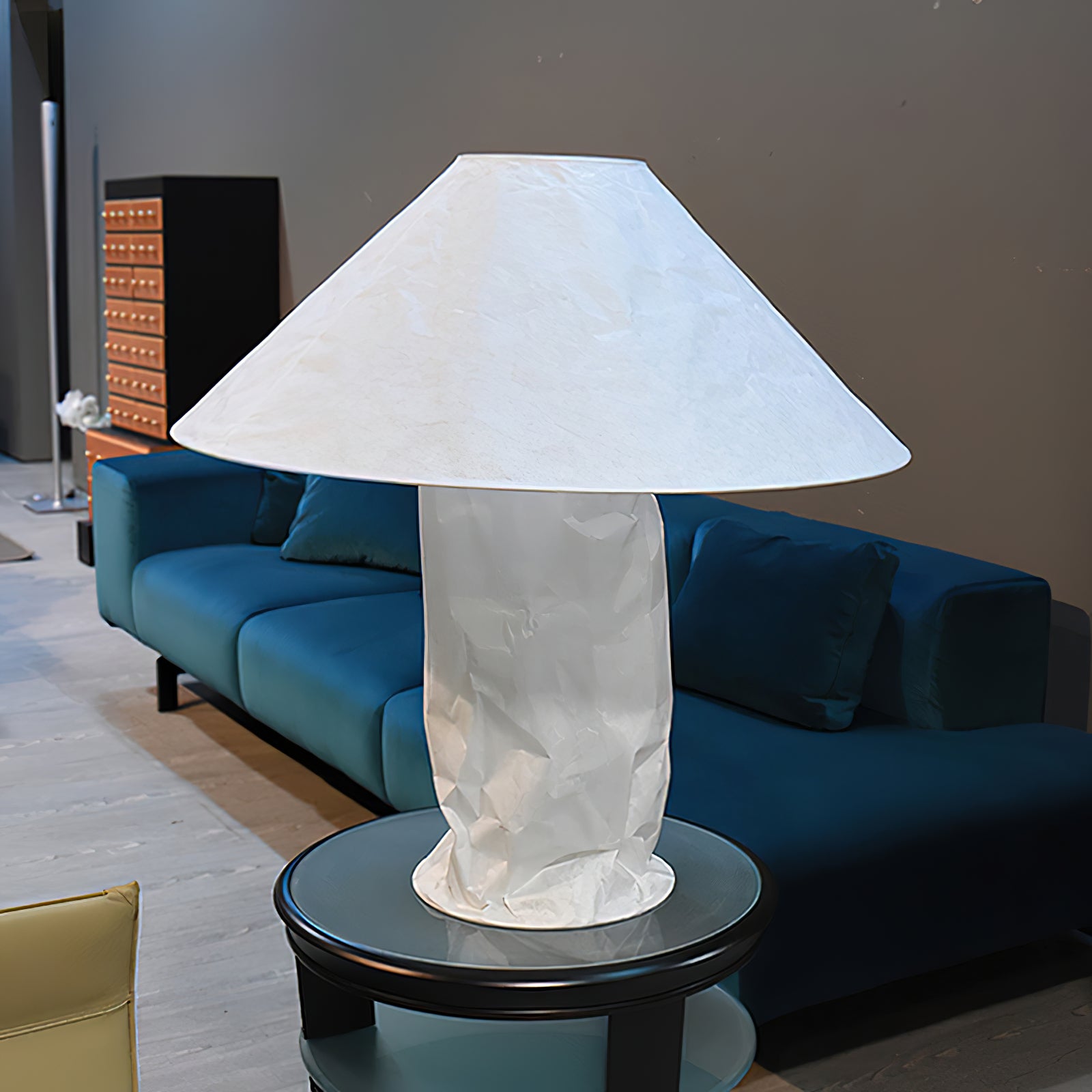 Crinkle Paper Table Lamp - Elegant Handmade Decorative Light for Bedroom, Living Room & Office - Perfect for Cozy Nights, Reading & Relaxation