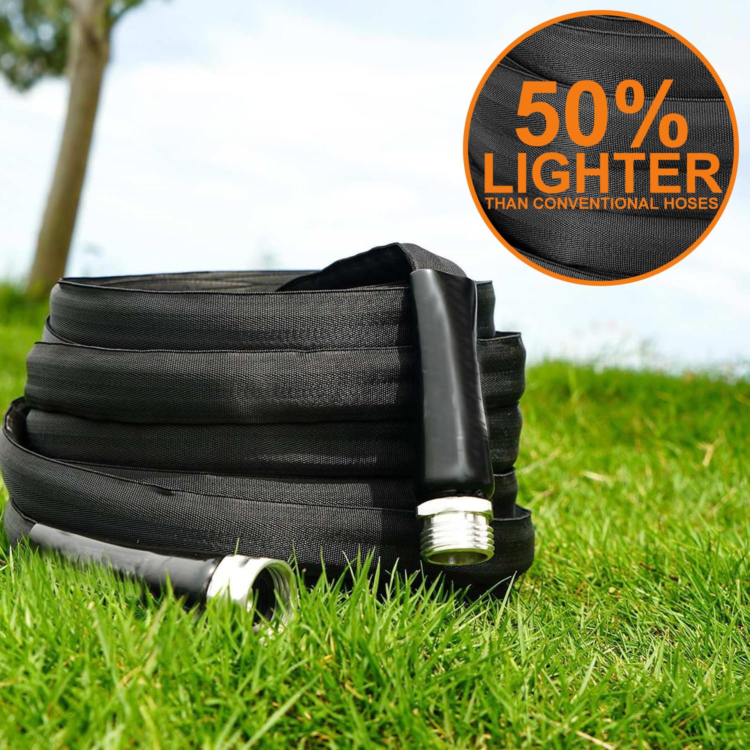 **75FT Lightweight & Durable Garden Hose - Ultra Flexible, Kink-Free for RV, Marine, Camping - Perfect for Watering, Washing Cars & Outdoor Adventures**