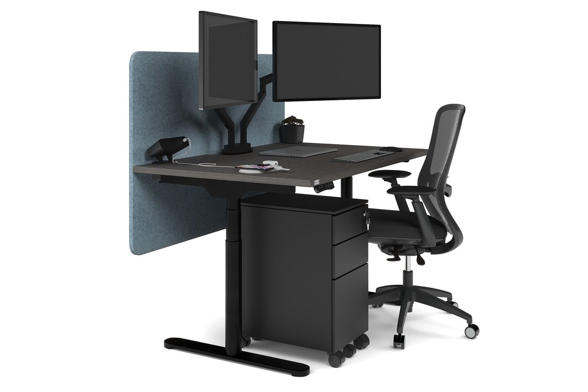 Flexi Premium Height Adjustable Single Workstation Desk - 1400L x 800W with Cable Management - Ergonomic Standing Desk for Home Office & Workspace