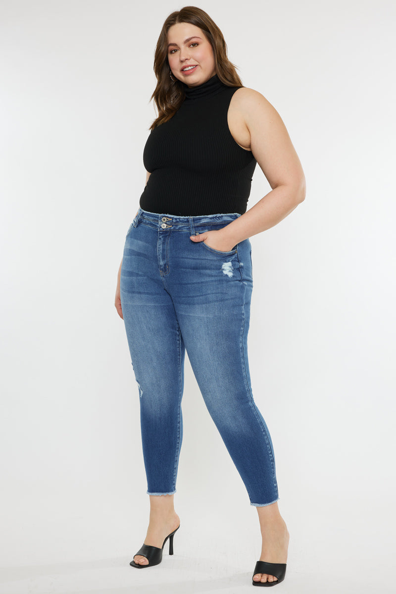 Valencia High Rise Ankle Skinny Jeans for Women - Plus Size Stretch Denim Pants, Comfortable & Flattering Fit - Perfect for Casual Outfits, Workwear & Night Out