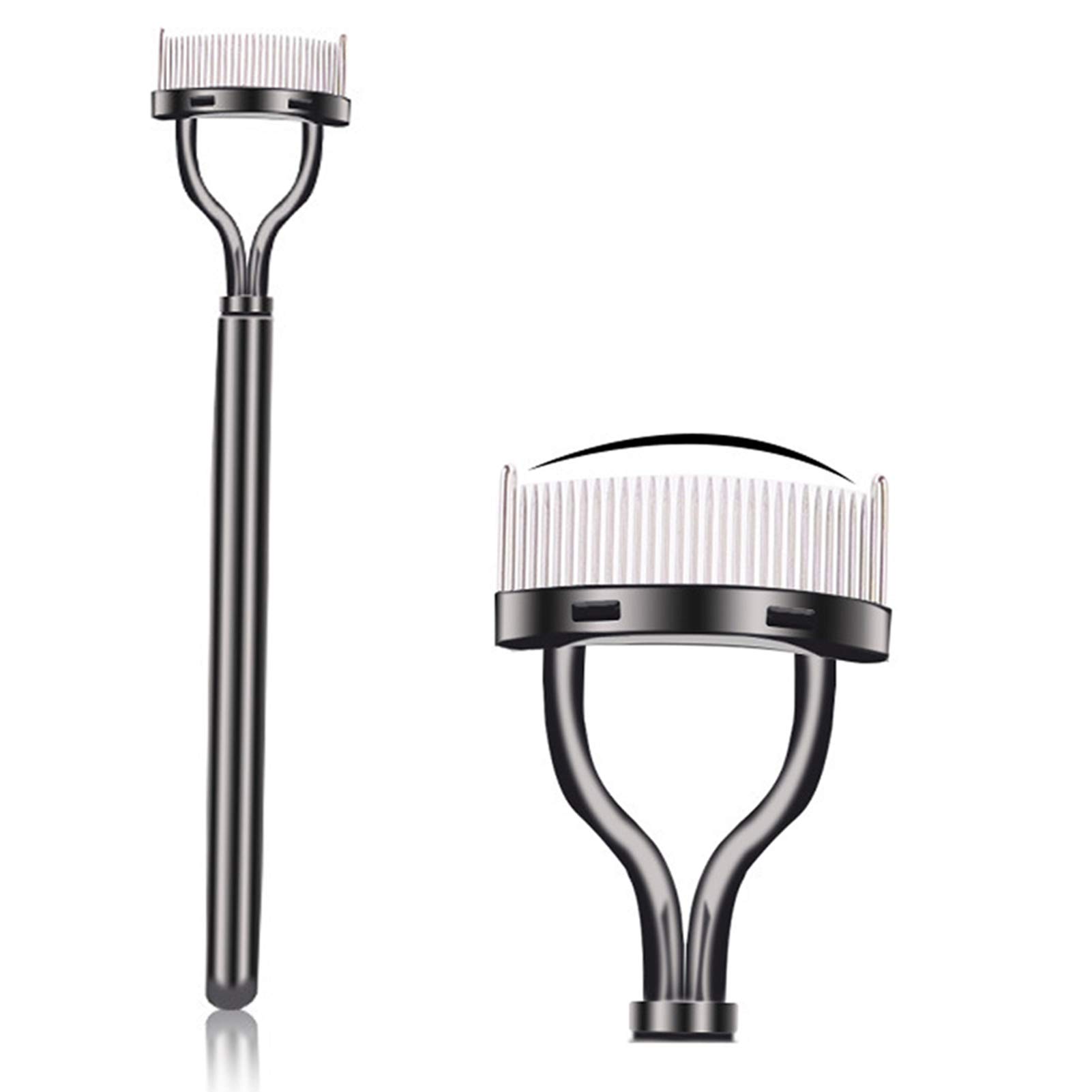 Vodisa Professional Metal Eyelash Comb & Curler Set - 2 Piece Mascara Separator & Lash Extensions Applicator Kit for Perfect Eyelash Styling | Ideal for Salon, Home Use & Makeup Artists