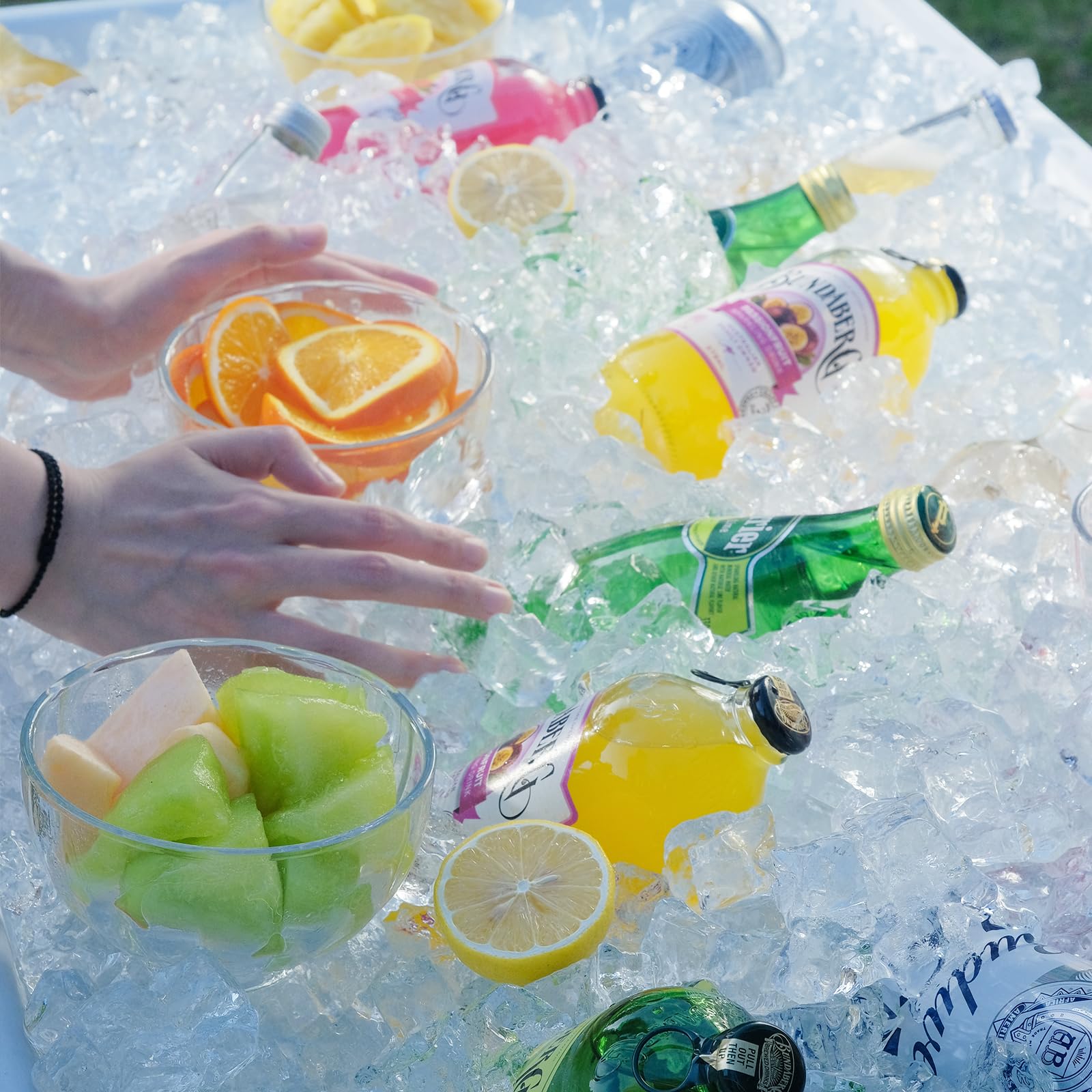 SAFSTAR 4FT Portable Ice Table with Drain & Removable Skirt - Foldable Outdoor Cooler Table for Drinks & Beverages | Perfect for BBQs, Weddings, Parties & Outdoor Events - Chilling Solution for Backyard Gatherings, Tailgating & Camping
