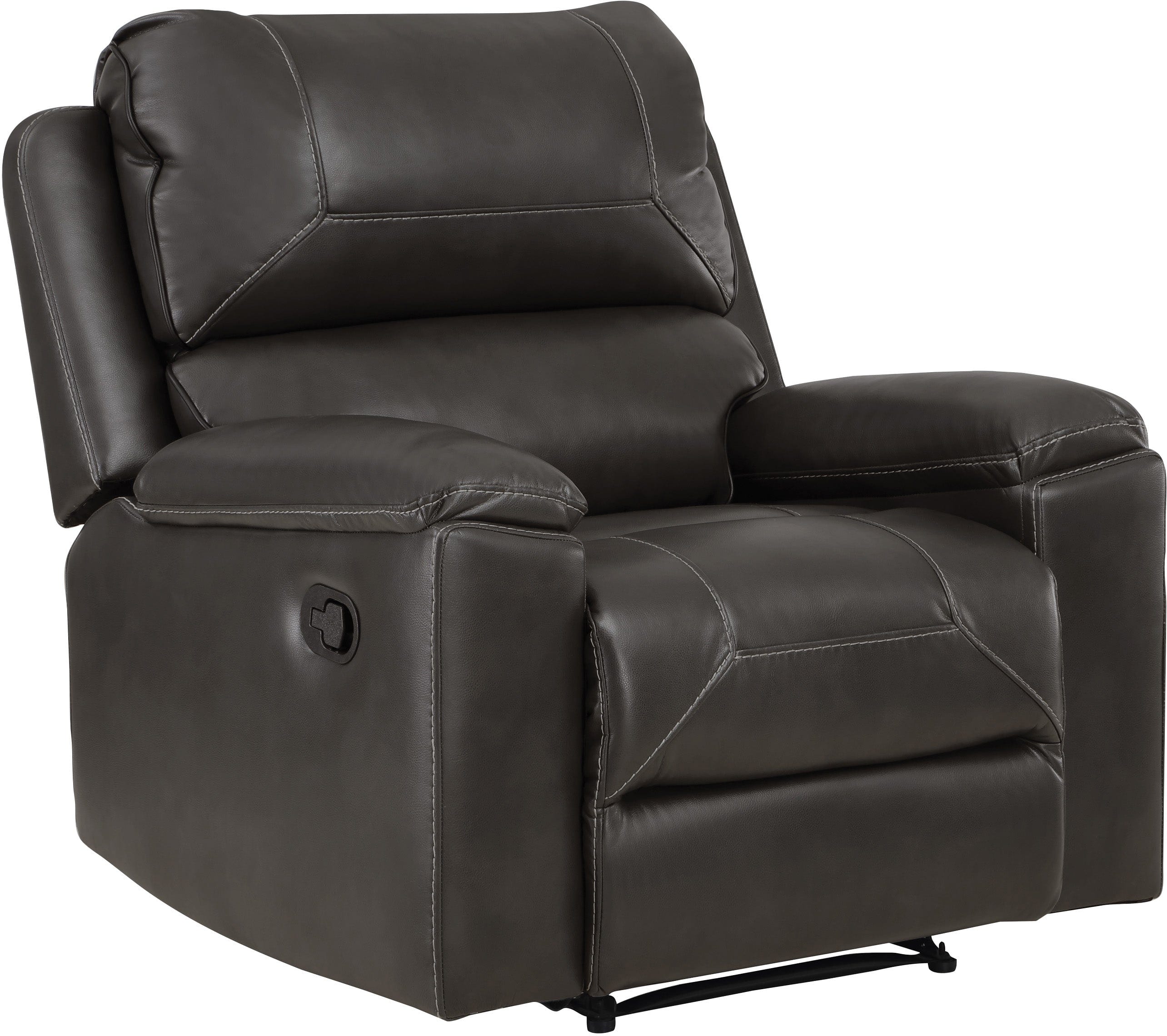 Office Star Santiago Recliner - Ergonomic Leather Office Chair with Adjustable Lumbar Support & Footrest - Perfect for Home Office, Gaming & Relaxation