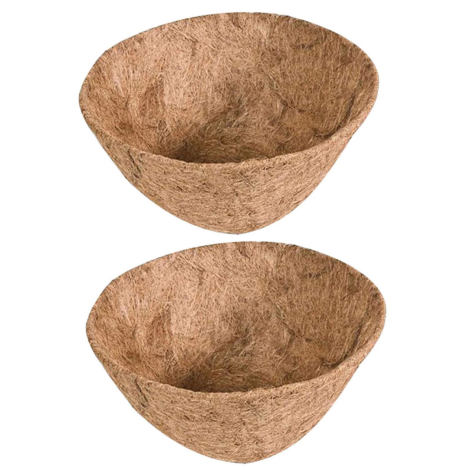 2Pcs 14 Inch Round Hanging Planter Basket - Large Coconut Shell Flower Pot with Liner for Balcony, Bonsai & Indoor Plants | Natural Fiber Decorative Planter for Home Garden, Patio, and Outdoor Decor