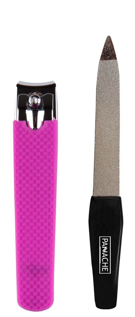 Panache Anti-Slip Nail Clipper & Nail File Set - Professional Stainless Steel Nail Care Kit for Men & Women - Perfect for Travel, Home, and Salon Use