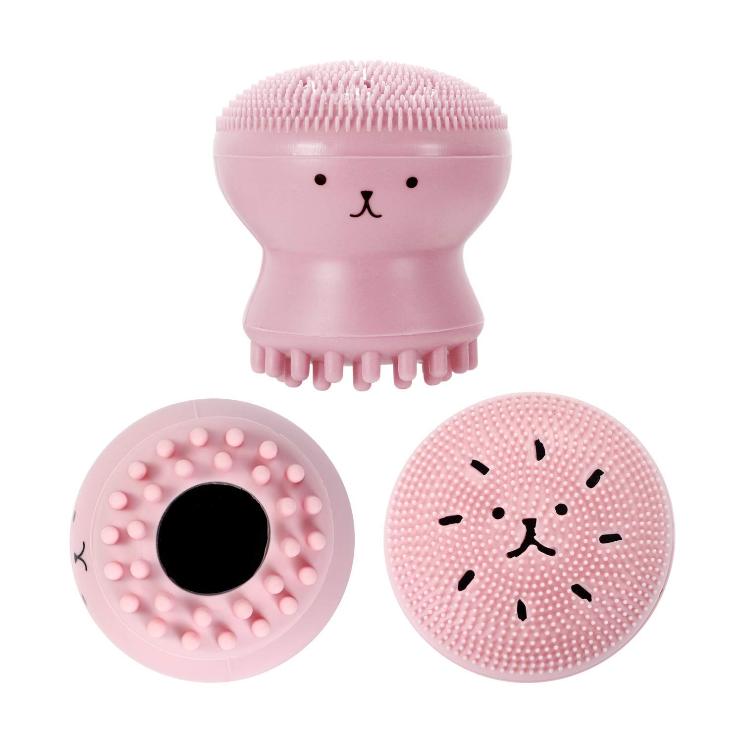 Leeonz Silicone Facial Cleansing Brush - Handheld Face Massager for Deep Cleaning & Gentle Exfoliation | Cute Octopus Shape Skin Scrubber | Perfect Christmas Gift for Skincare | Use for Daily Face Wash, Blackhead Removal & Relaxing Massage