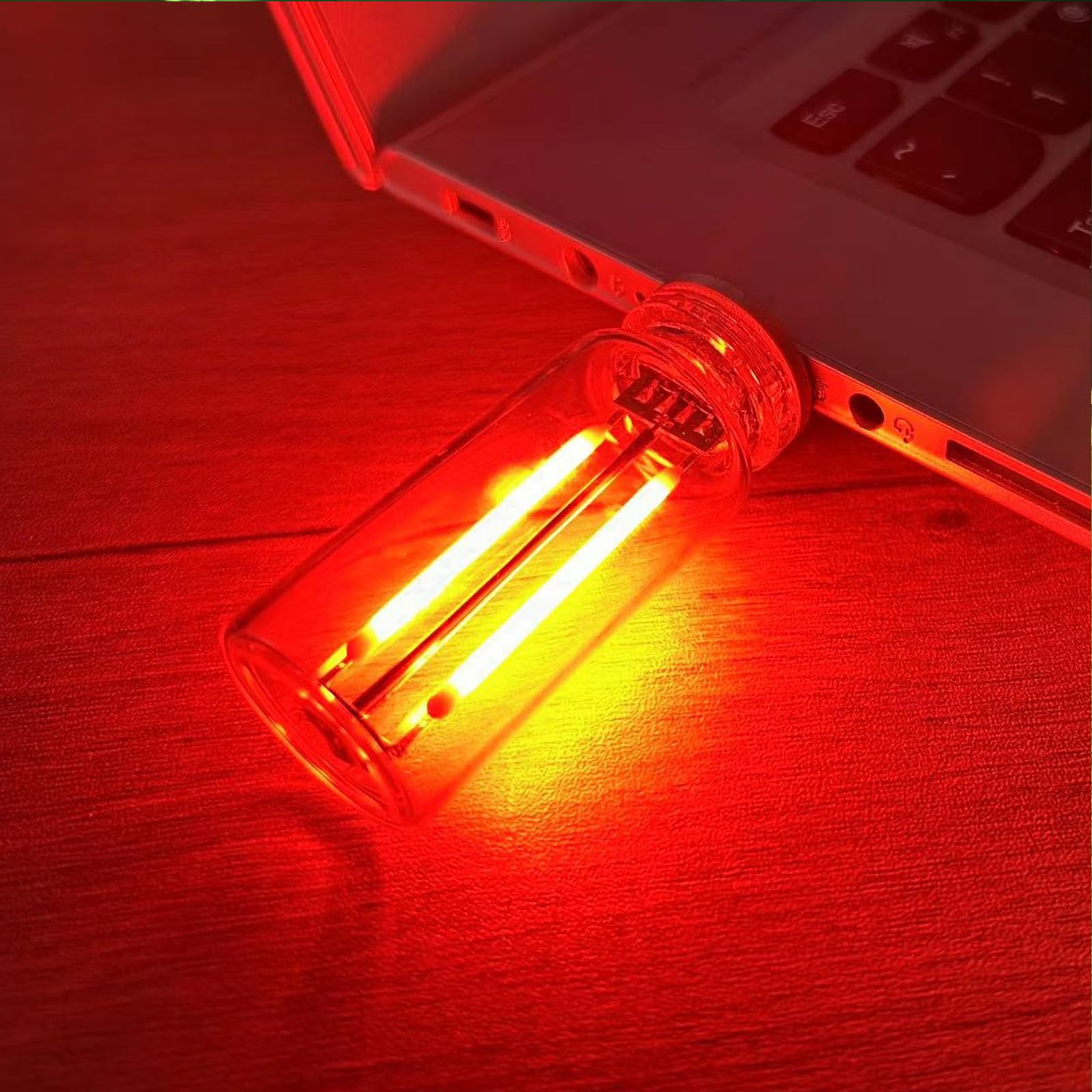 USB LED Car Interior Atmosphere Lights - Red Mini Bulb for Cars & Bedrooms