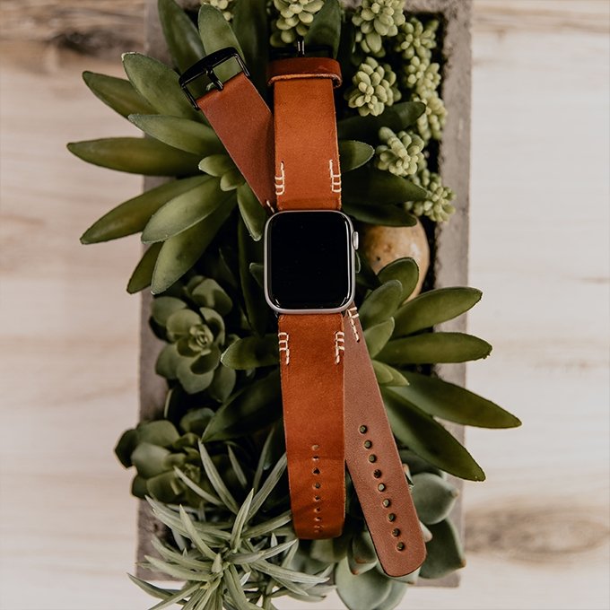 Premium Genuine Leather Apple Watch Bands for Men & Women - Comfortable & Durable Replacement Straps for Workout, Office & Everyday Use
