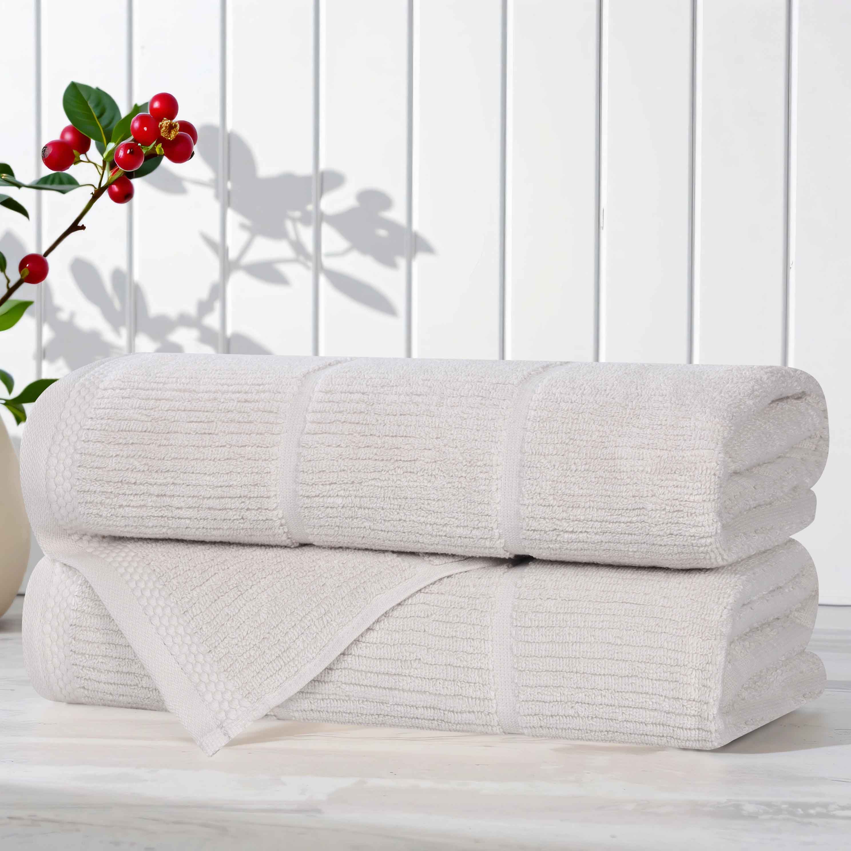 Milo Smart Twist Cotton Bath Towels - Ultra Soft & Absorbent, Set of 2 (24x48 Inches) - Perfect for Spa, Bathroom & Beach Use