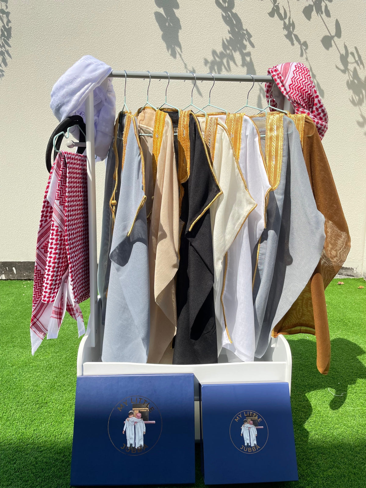 Royal Baby Boy Thobe Gift Set - Grey Bisht for 0-12 Months | 10-Piece Islamic Outfit for Newborns & Special Occasions | Eid, Aqiqah, Photography & Family Gatherings