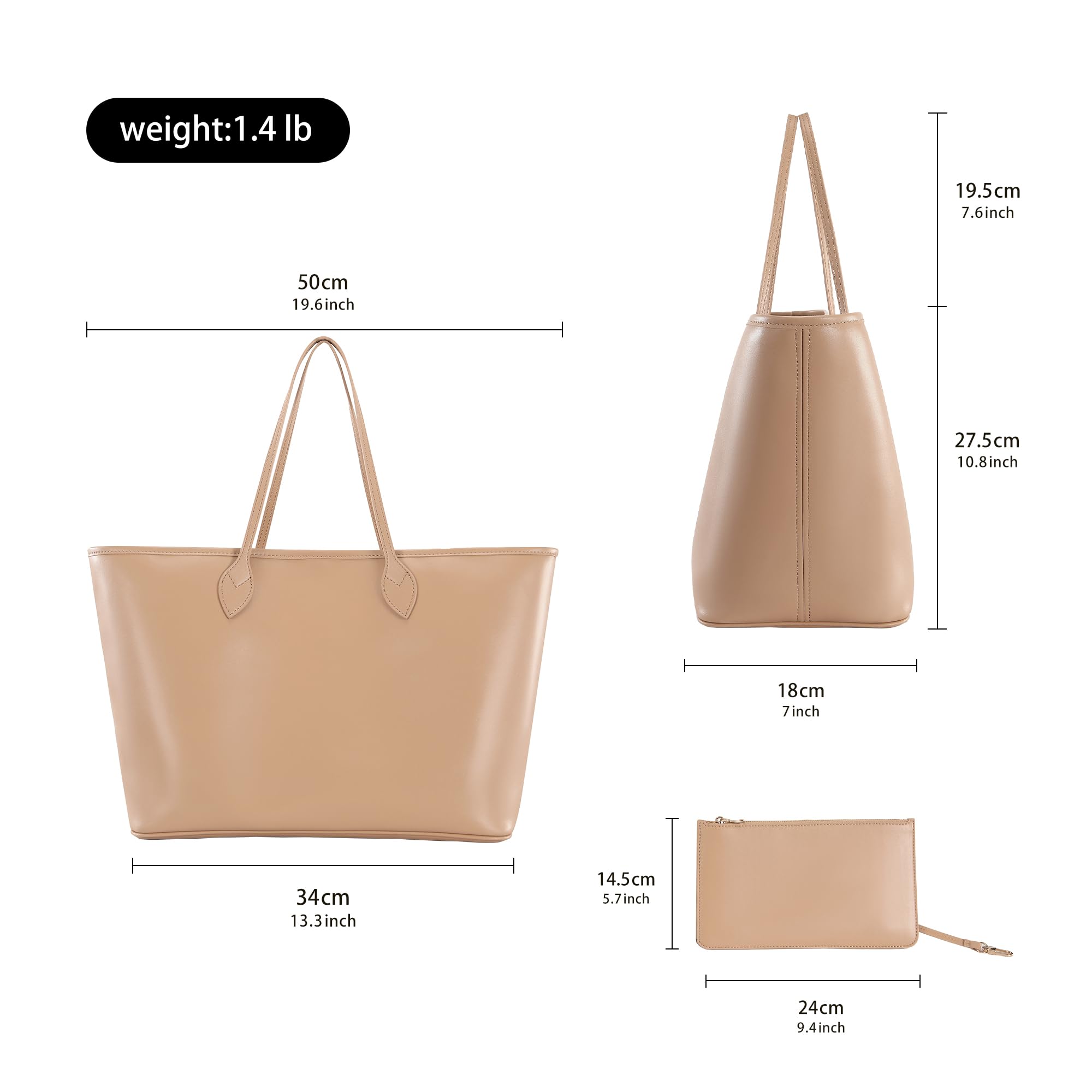 Stylish Large Capacity Tote Bag for Women - High-End Fashion Shoulder Purse, Work Laptop Bag, Travel & Teacher Essentials with Zip Pouch | Perfect for Office, Commute & Weekend Getaways
