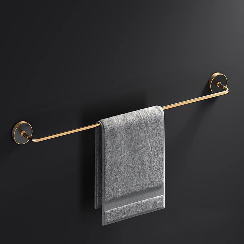 Black Gold Foldable Towel Bar with Triangle Basket - Wall Mounted Bathroom Storage Shelf, Towel Ring & Hanging Hardware Kit (Solid Single Color) - Perfect for Modern Bathrooms, Small Spaces & Spa-Style Decor