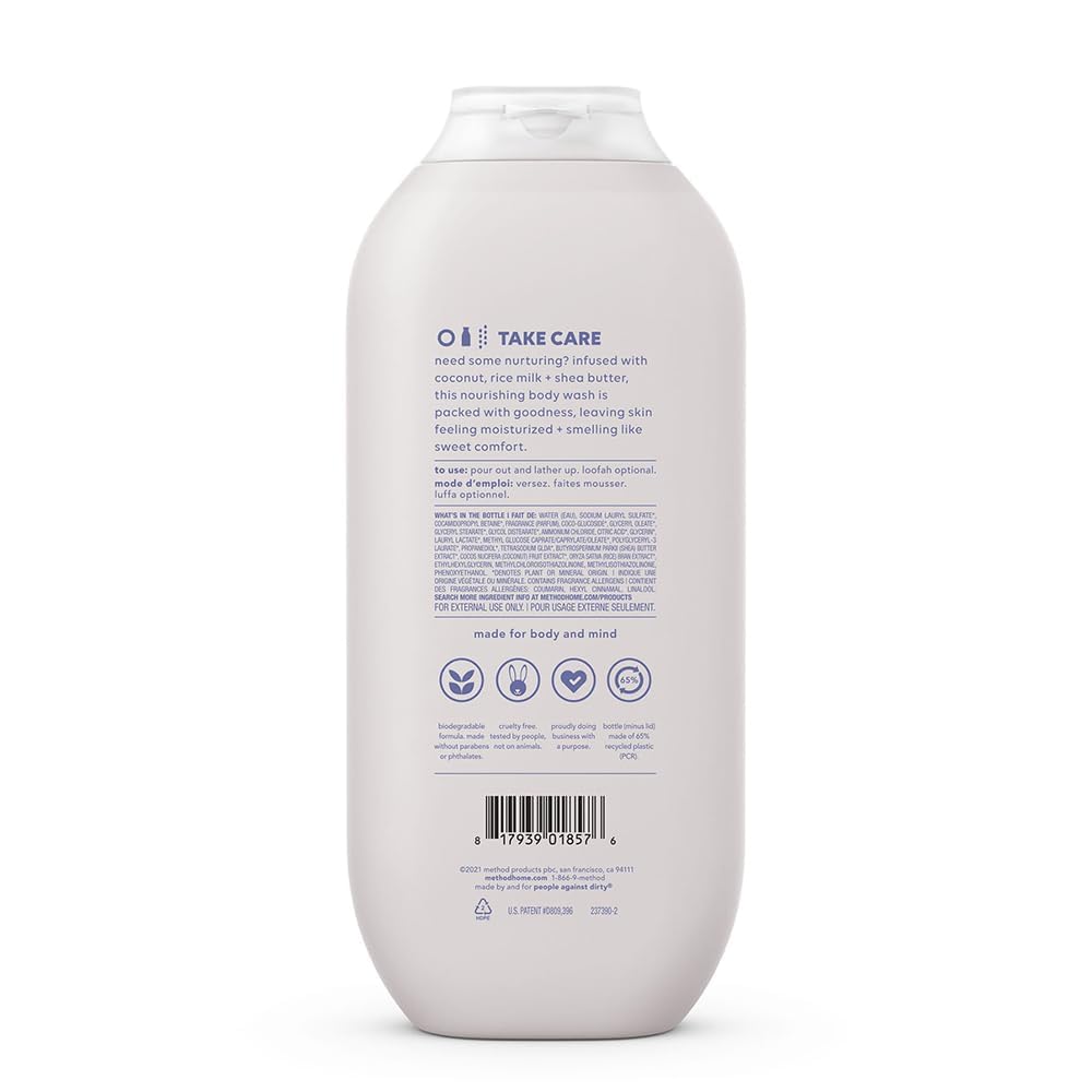 Method Simply Nourish Body Wash - 18 oz, Paraben & Phthalate Free, Vegan & Cruelty-Free - Hydrating Shower Gel for Dry Skin - Perfect for Daily Use & Sensitive Skin Care