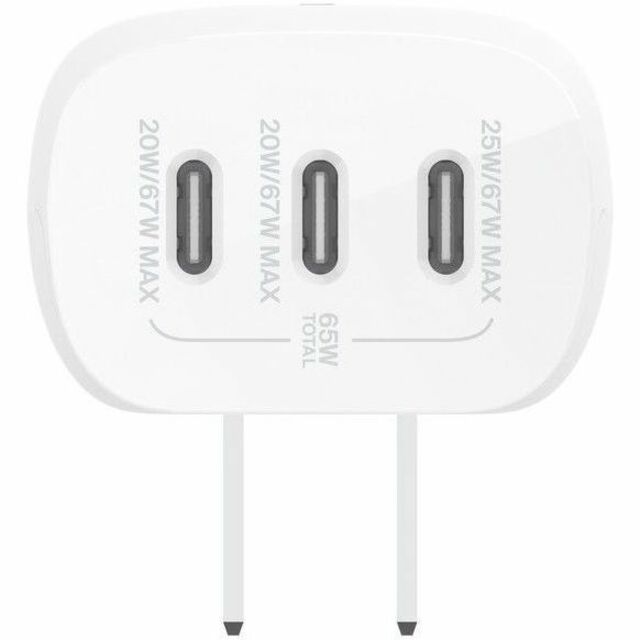 Belkin 3-Port USB C Wall Charger Fast Charging Power Adapter for iPhone 15/14/13, Samsung Galaxy, iPad - Compact Travel Charger for Home, Office & Hotel Use