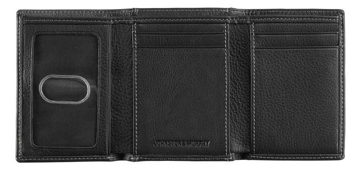Johnston & Murphy Men's Tri-Fold Leather Wallet - Slim RFID Blocking Bifold Wallet for Credit Cards & Cash - Perfect for Everyday Use, Travel & Business