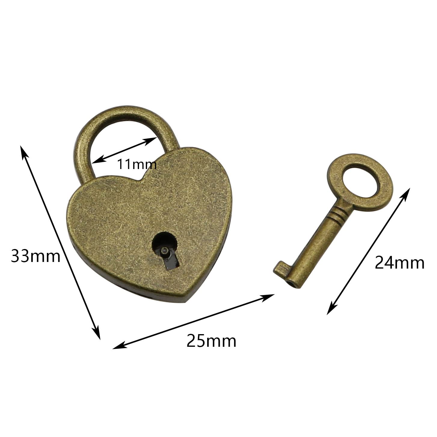 Antique Bronze Zinc Alloy Hasp Latch with Heart-Shaped Padlock & Key - Secure Wooden Jewelry Box Hardware with Mounting Screws - Perfect for Keepsake Chests, Treasure Boxes & DIY Craft Projects