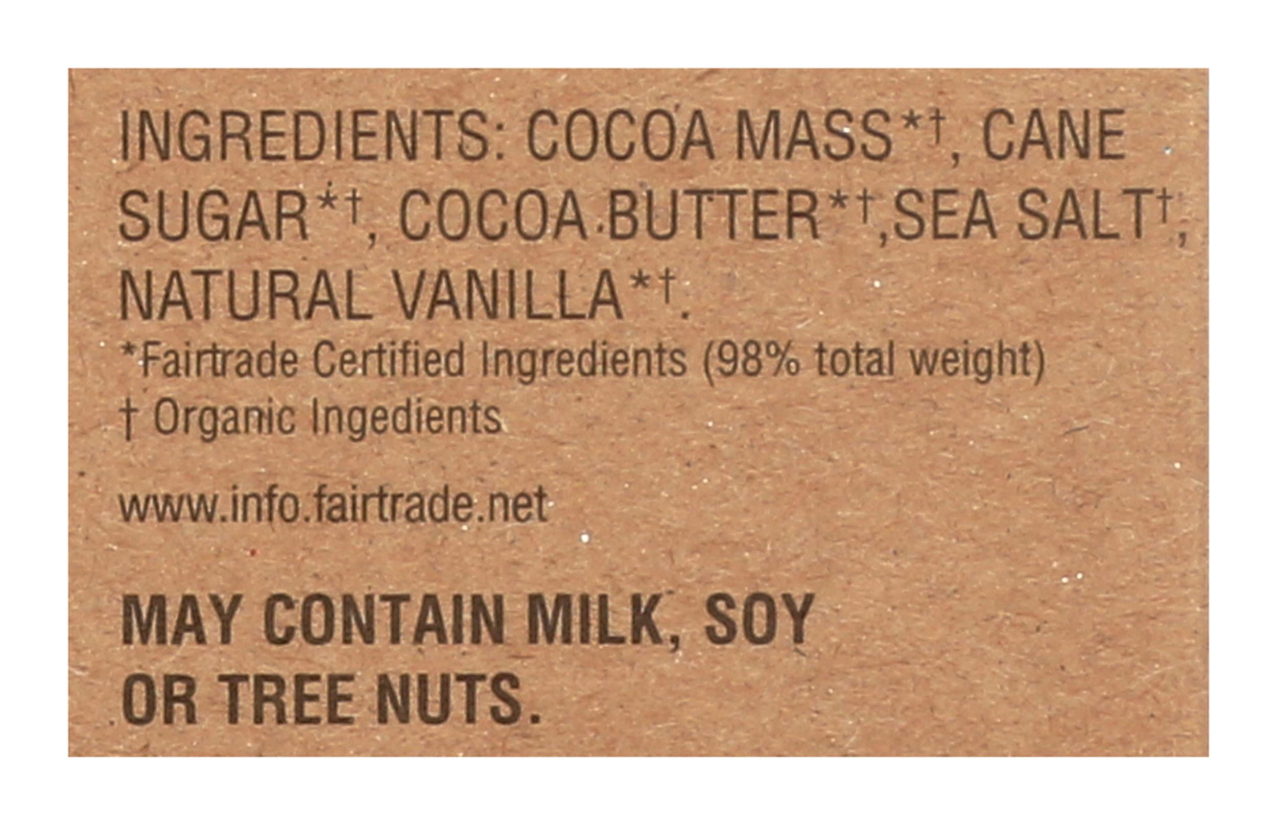 Organic Sea Salt Dark Chocolate Bar 72% Cocoa (3.52 oz) - Premium Gourmet Chocolate for Gifts, Desserts & Healthy Snacking