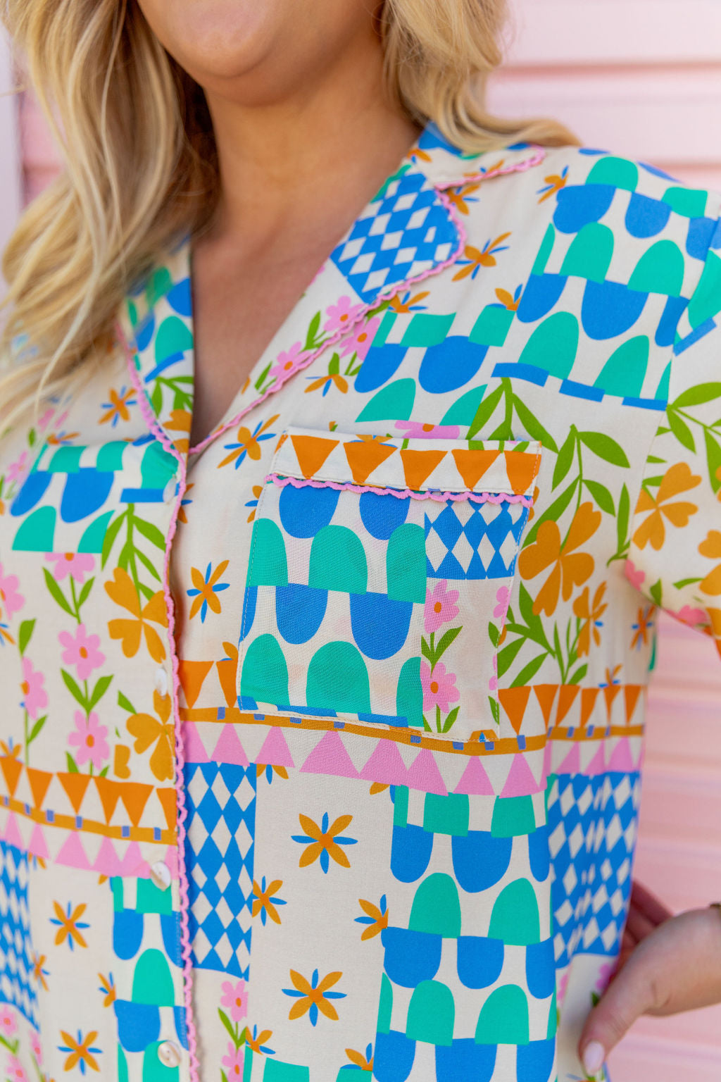 Luella Patch Garden Print Shirt - Stylish Floral Blouse for Women | Perfect for Casual Outings, Office Wear & Spring Fashion