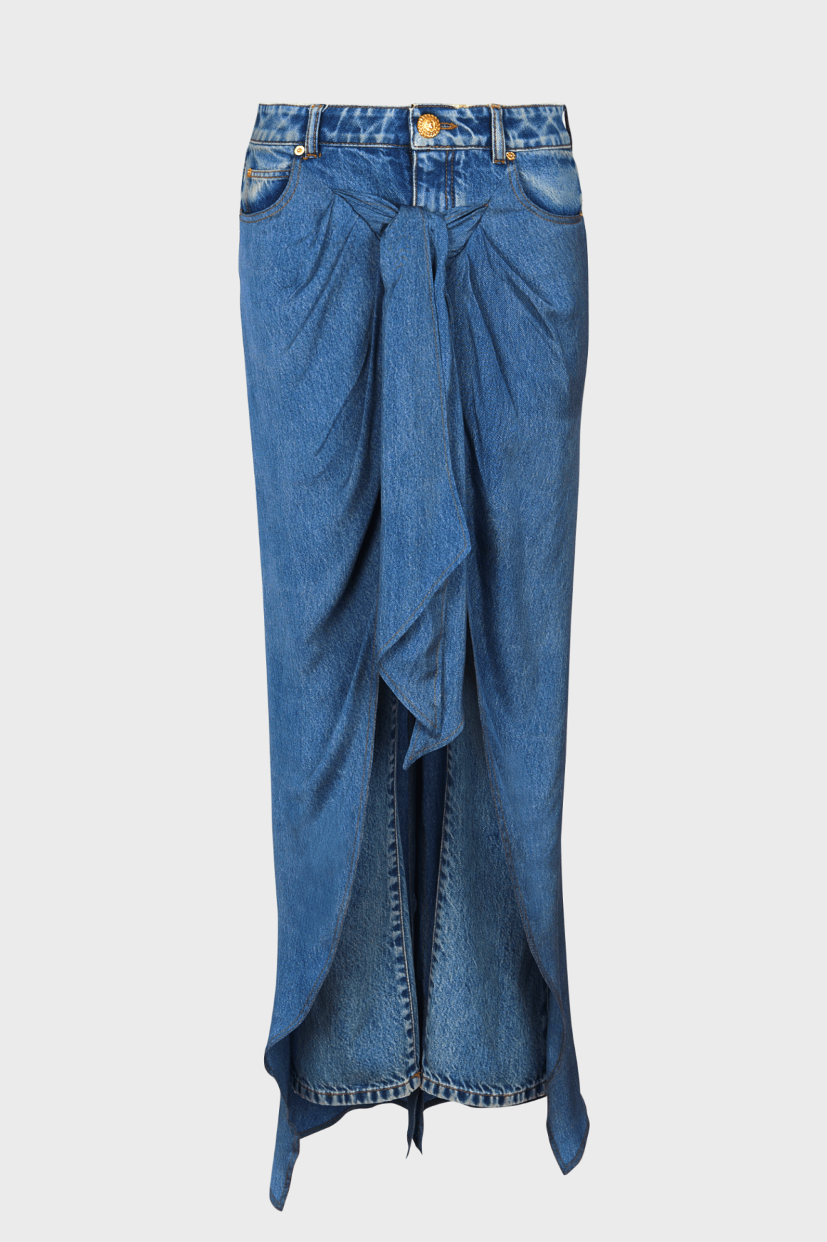 Austyn High Waist Jeans with Stylish Draped Skirt for Women - Perfect for Casual Outings, Office Wear & Date Nights