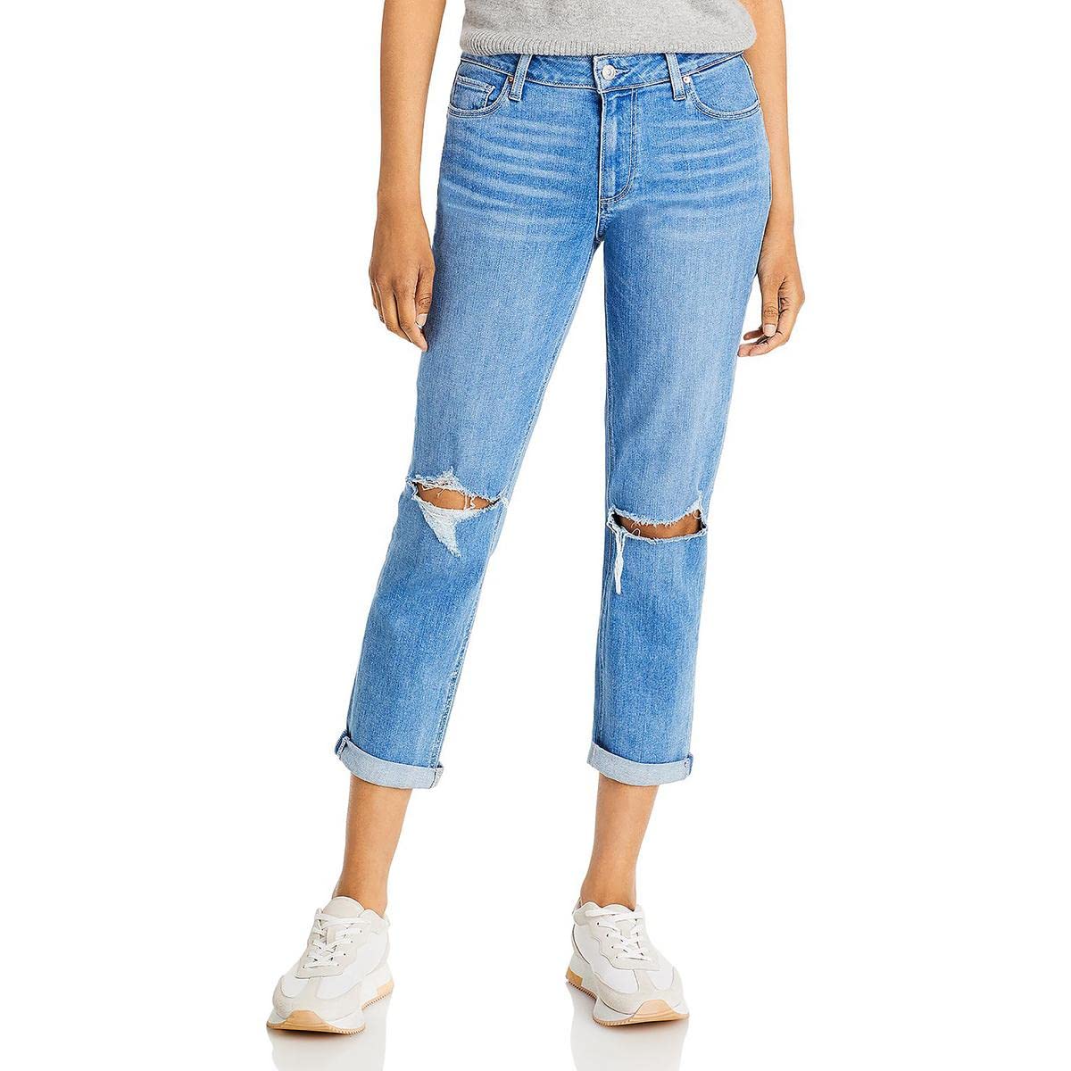 PAIGE Women's Brigitte Mid Rise Boyfriend Jeans - Relaxed Fit Denim Pants for Casual Wear & Everyday Outfits | Comfortable Stretch Jeans for Women | Perfect for Weekend Errands, Coffee Dates & Shopping