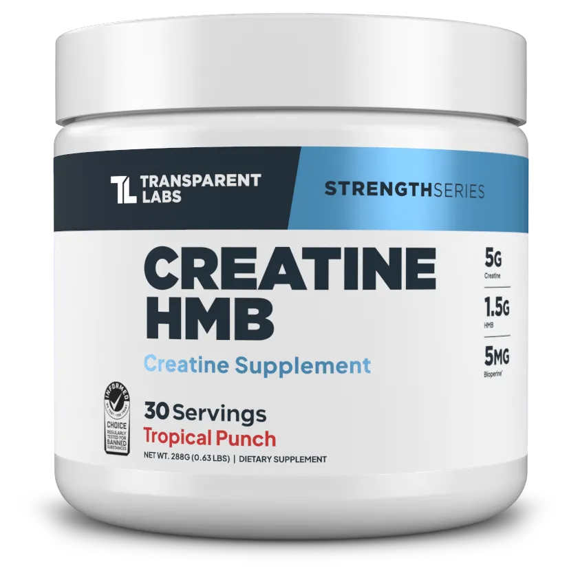Transparent Labs Creatine HMB Supplement - Pure Monohydrate Powder for Muscle Growth & Strength - Pre & Post Workout Recovery for Athletes & Bodybuilders