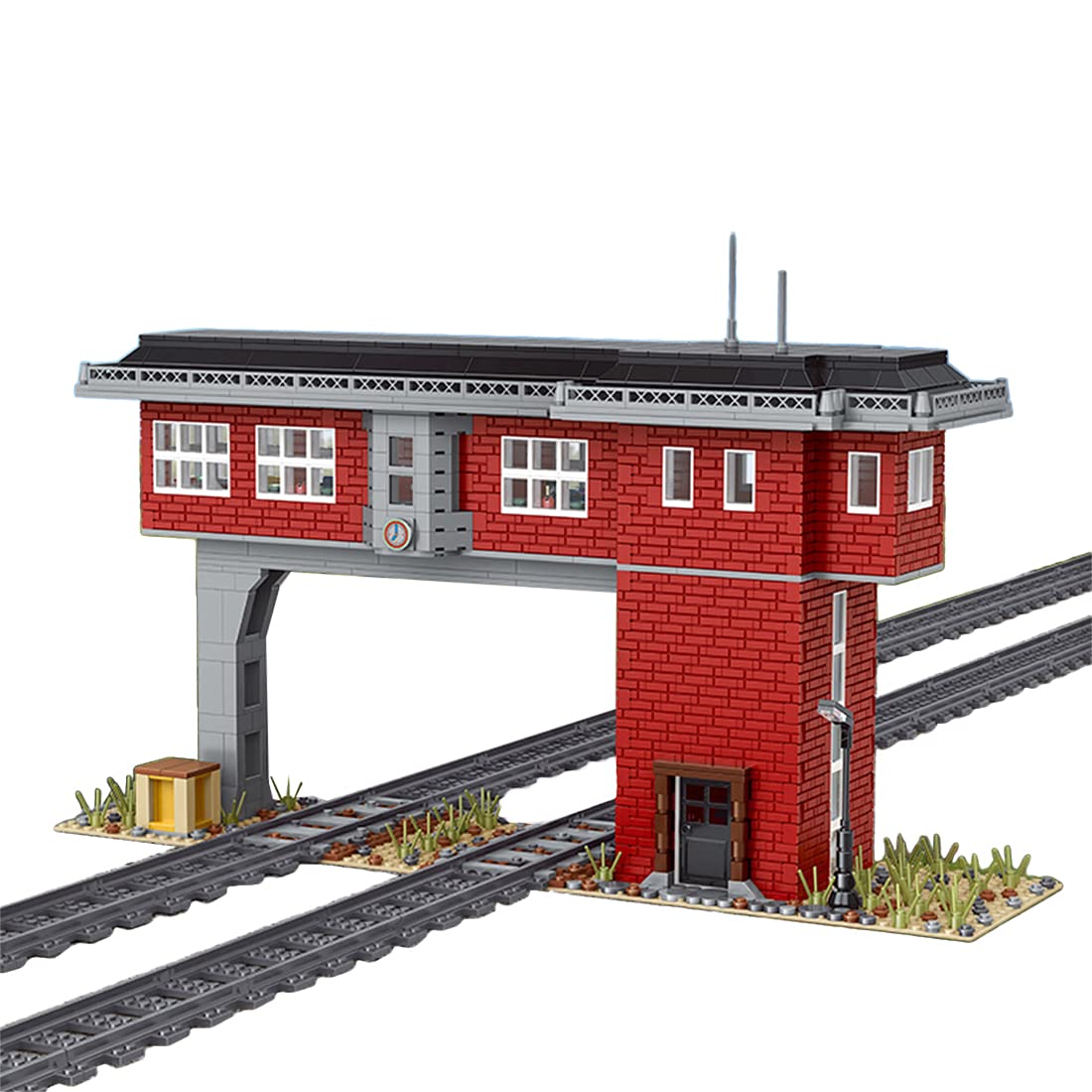 Yamix 1809 Pcs Railway Signal Tower Building Blocks Set - Train Track Compatible Bricks Toy for Kids & Adults | Perfect for Model Train Layouts, STEM Education & Creative Play