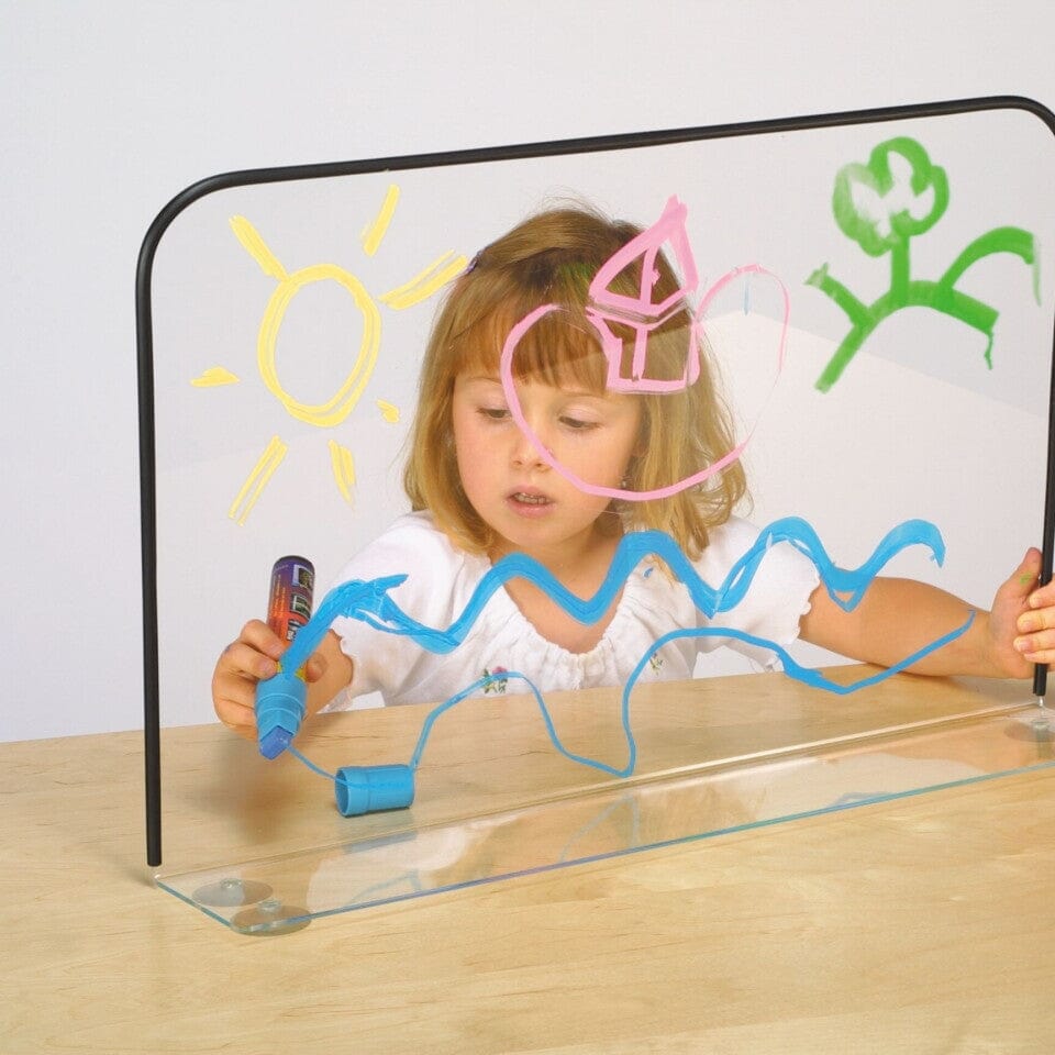 Clear Acrylic Desktop Organizer - Transparent Office Desk Divider Panel for Documents, Files & Supplies | Perfect for Workspace Organization & Home Office Use