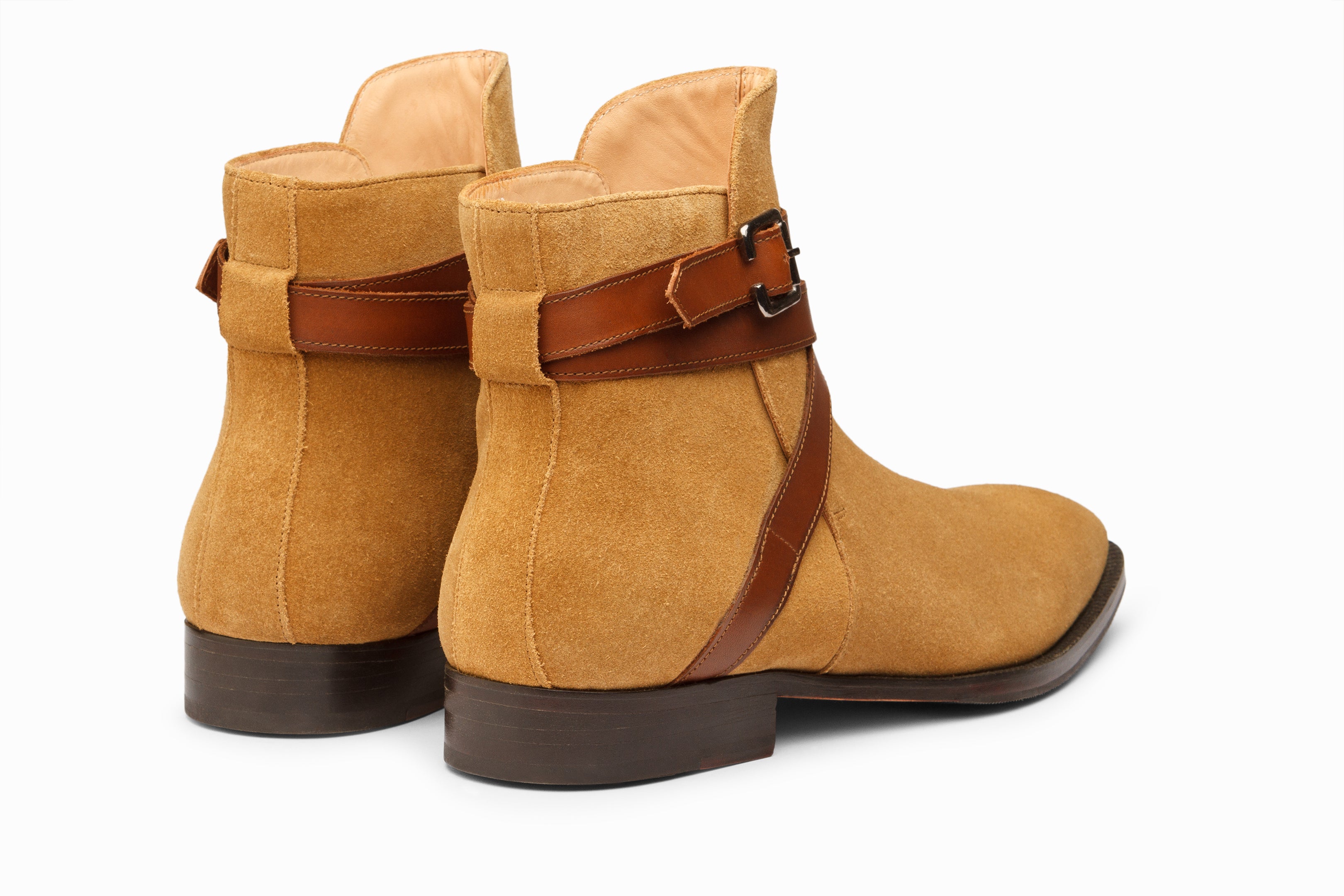 Men's Jodhpur Boots in Camel Suede Leather - Stylish Ankle Boots for Casual Wear & Western Fashion Outfits