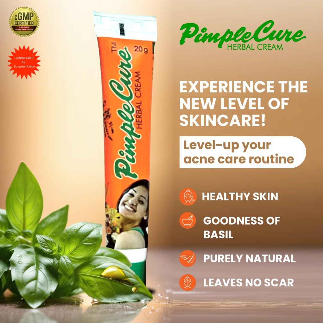 Best Pimple Cure Anti-Acne Herbal Cream - Pack of 3 for Clear Skin | Natural Treatment for Face & Body Breakouts | Perfect for Teens & Adults with Oily or Sensitive Skin