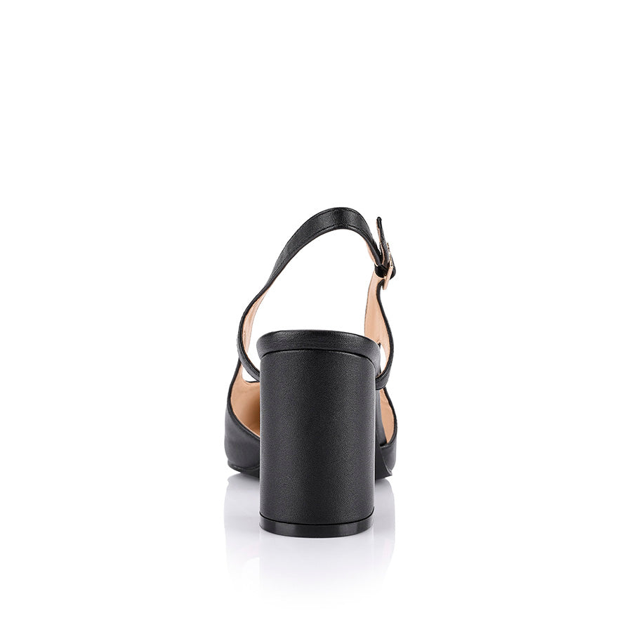 Enrique Women's Sling Back Block Heel Sandals - Black | Comfortable Chunky Heels for Party, Wedding & Evening Wear