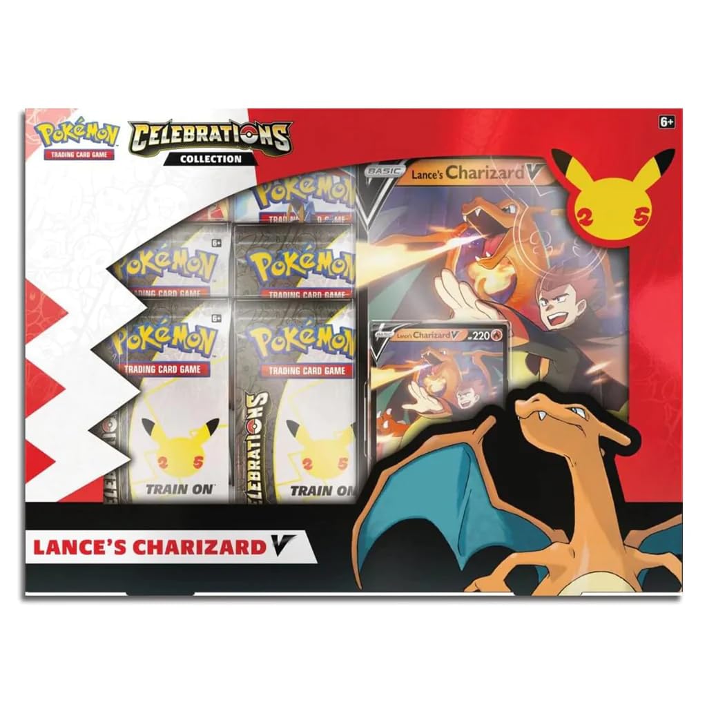 Pokémon TCG: Celebrations Charizard V Collections Booster Box - Rare Trading Cards for Collectors & Battles - Perfect for Game Nights & Tournaments