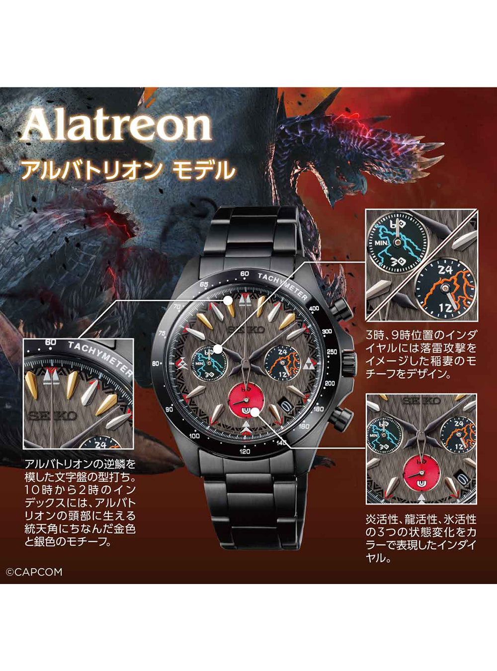 SEIKO × MONSTER HUNTER 20th Anniversary Limited Edition Watch - Japanese Made Automatic Timepiece for Collectors & Gamers | Perfect for Special Occasions, Gaming Events & Watch Enthusiasts