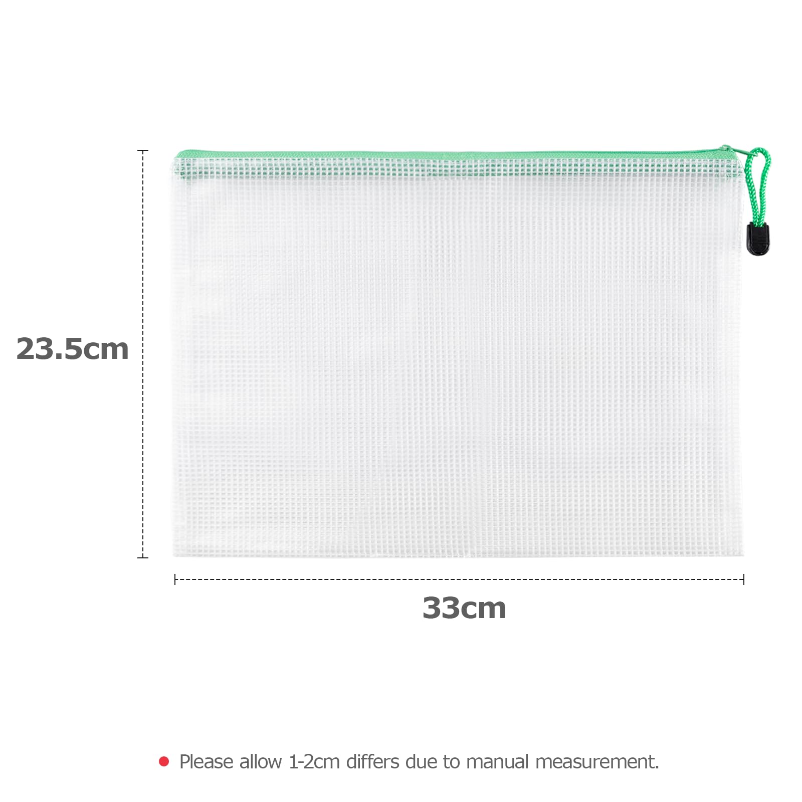 12 Pack A4 Zipper Document Bags - Waterproof Mesh Plastic File Folders for Documents, Cosmetics, Travel Accessories - Perfect for Office, School, Travel & Organizing