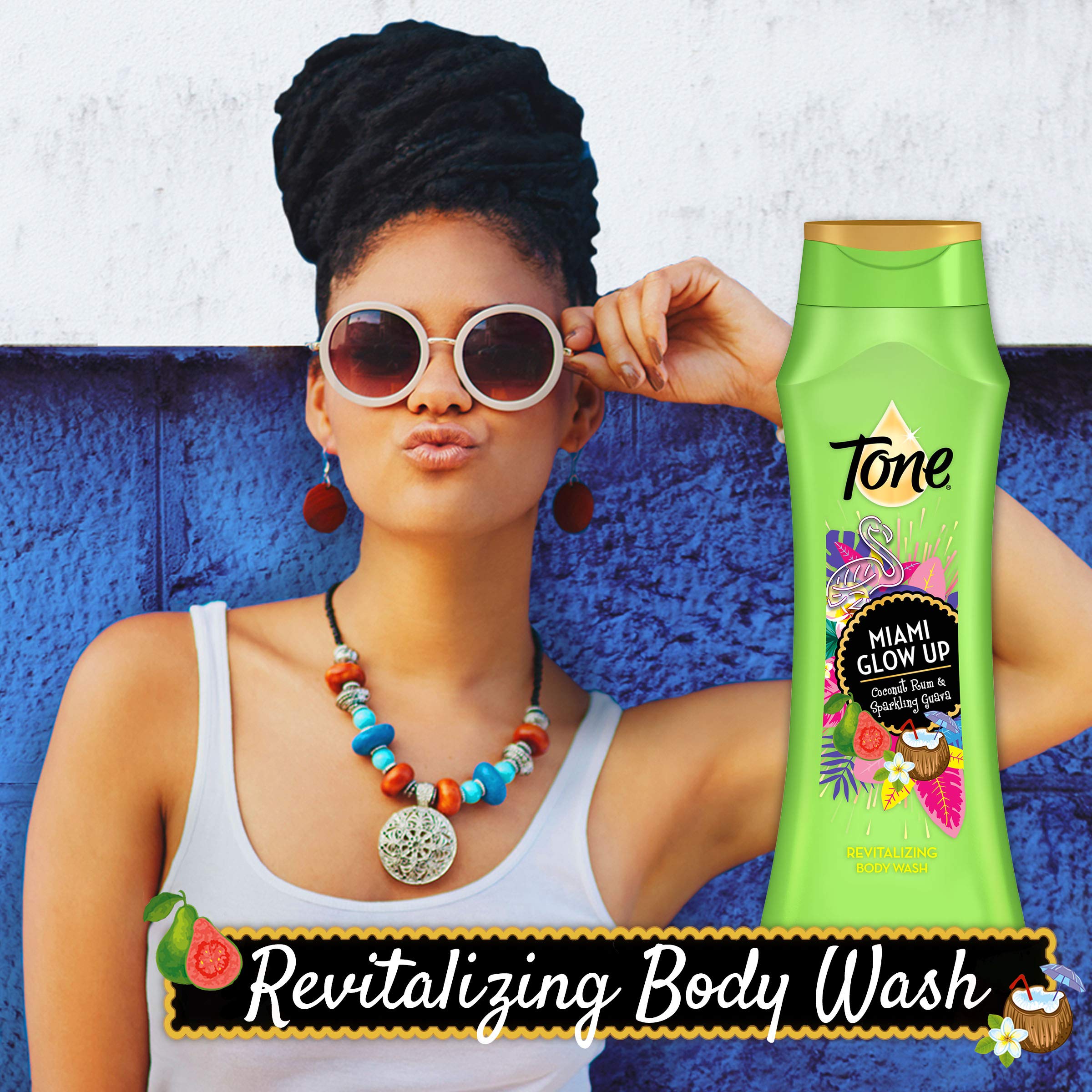 Tone Miami Glow Up Body Wash - Hydrating & Exfoliating Shower Gel for Smooth, Radiant Skin - Perfect for Daily Use & Self-Care Routine
