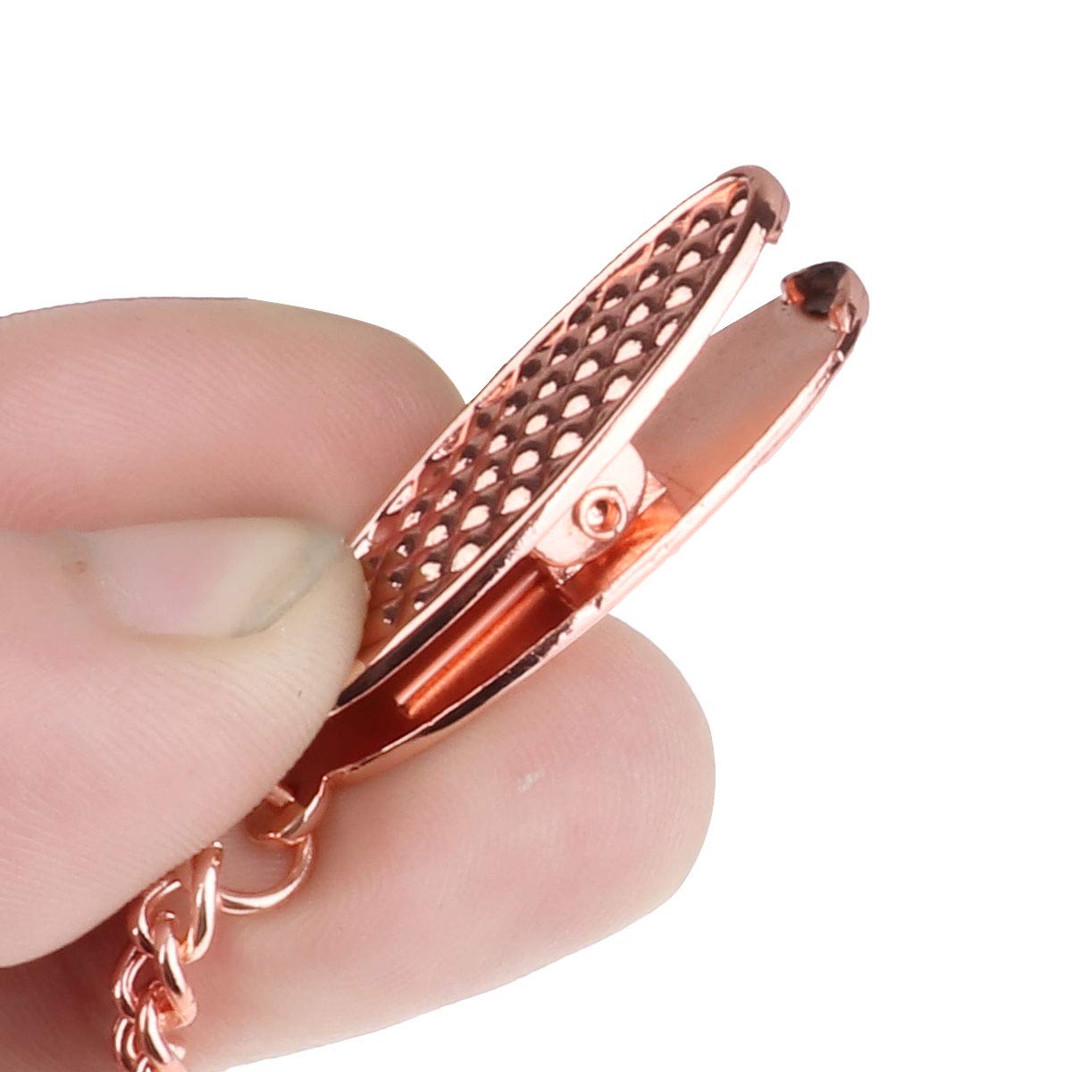 IEFIEL Durable Metallic Napkin Holder - Stainless Steel Napkin Chain Bib Clip, Rose Gold (One Size) - Perfect for Weddings, Parties, and Fine Dining Restaurants