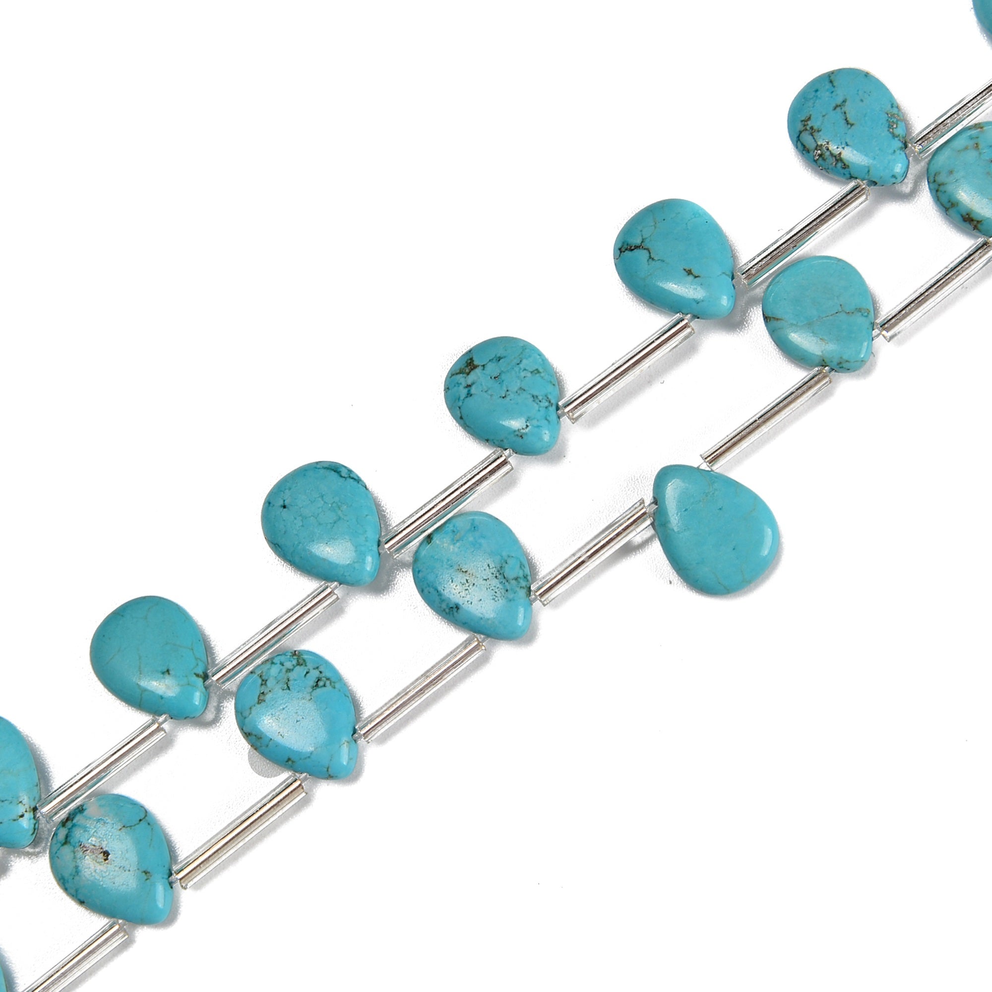 Blue Turquoise Teardrop Beads 9x11mm - 15.5 Inch Strand for Jewelry Making, DIY Crafts & Boho Necklace Designs