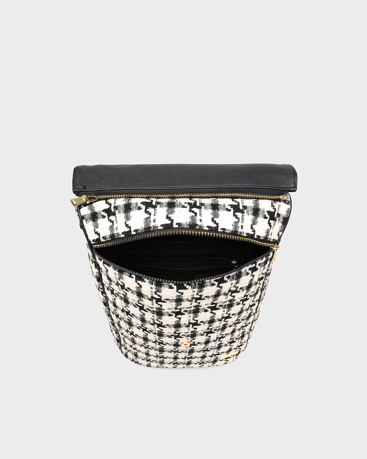 Stylish Black & White Houndstooth Backpack for Women & Men - Trendy Checkered Pattern School, Work & Travel Laptop Bag - Perfect for Office, College & Daily Commute