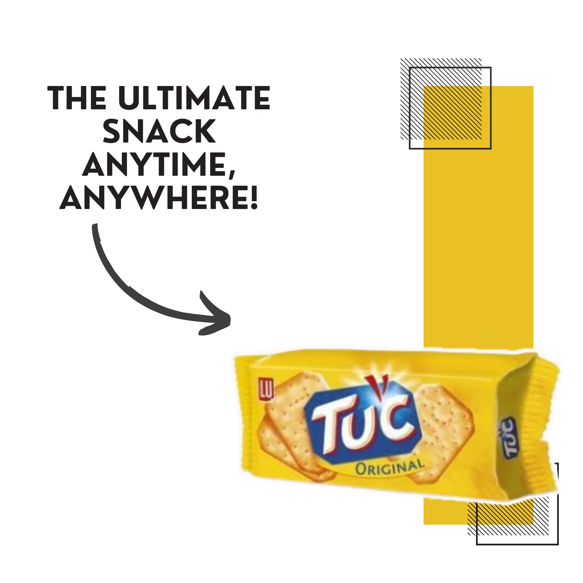 Jacobs Tuc Original Flavor Snack Crackers - 5 Pack (100g Each) | Crunchy & Delicious for Lunchboxes, Office Snacks & Party Platters