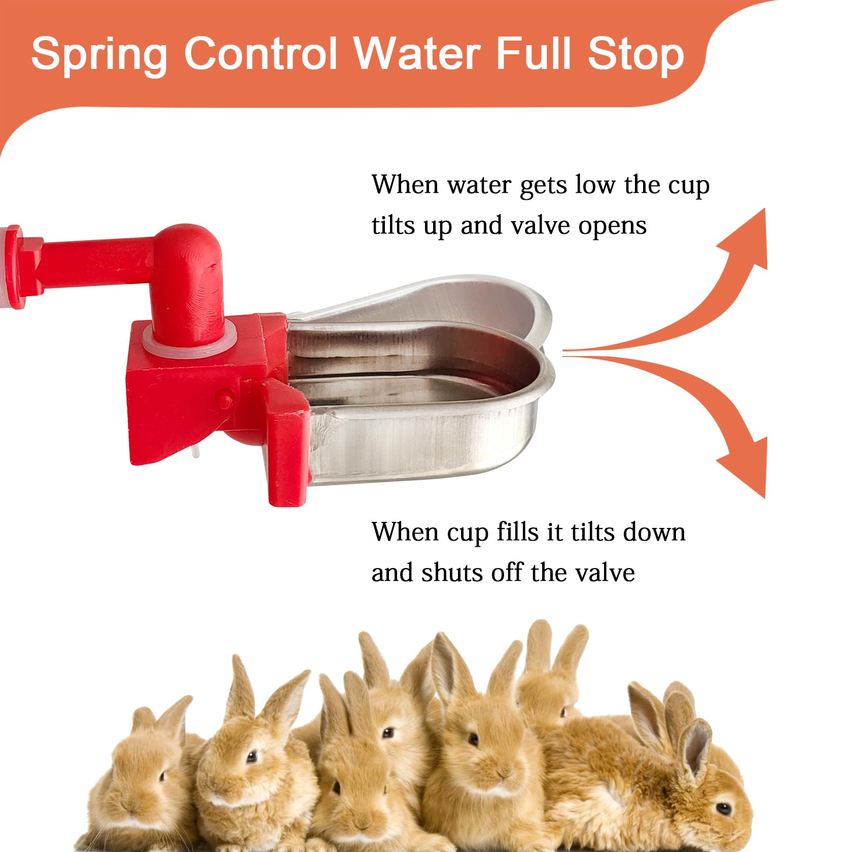 Metal Rabbit & Chicken Water Cup - DIY Small Animal Drinking Bottle for Hamsters, Guinea Pigs, Rabbits (Black, 6 Pack) - Perfect for Cage, Hutch & Outdoor Pet Enclosures