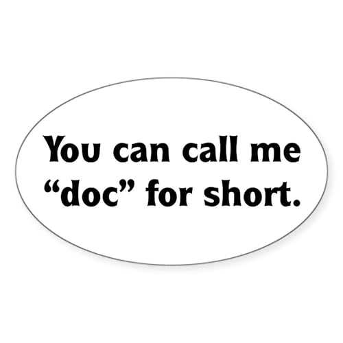 White - Phd, Medical Graduation Oval Sticker