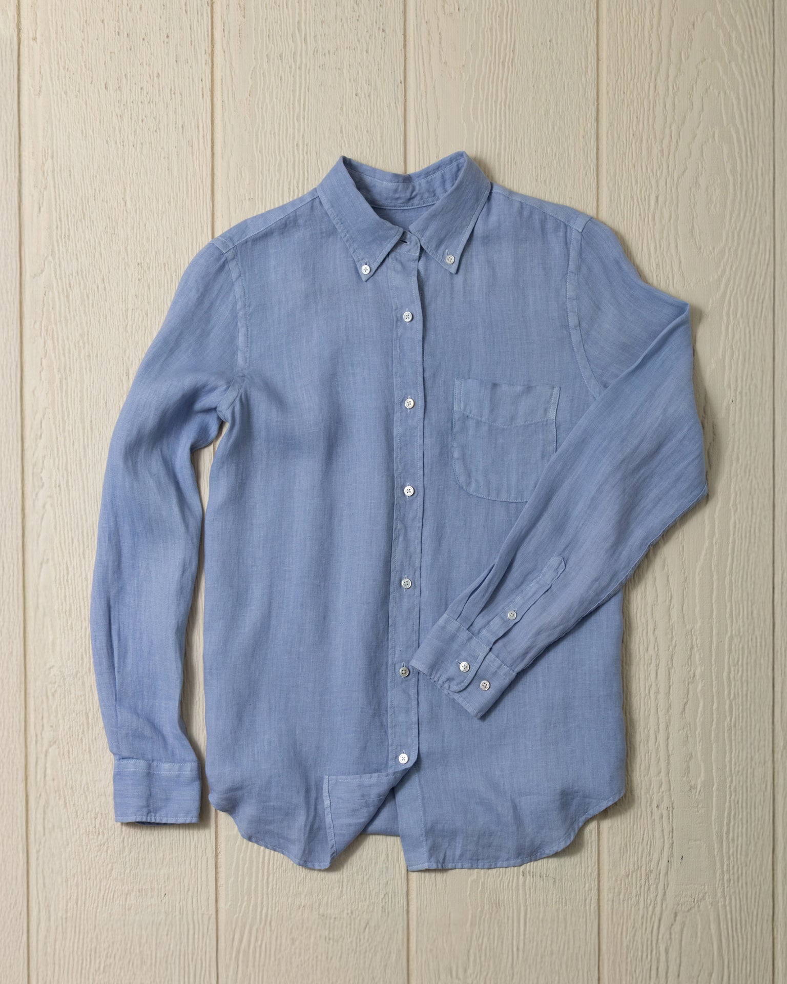 Women's Garment Dyed Linen Shirt in Coastal Blue | Breathable Summer Top for Casual Wear & Beach Outfits