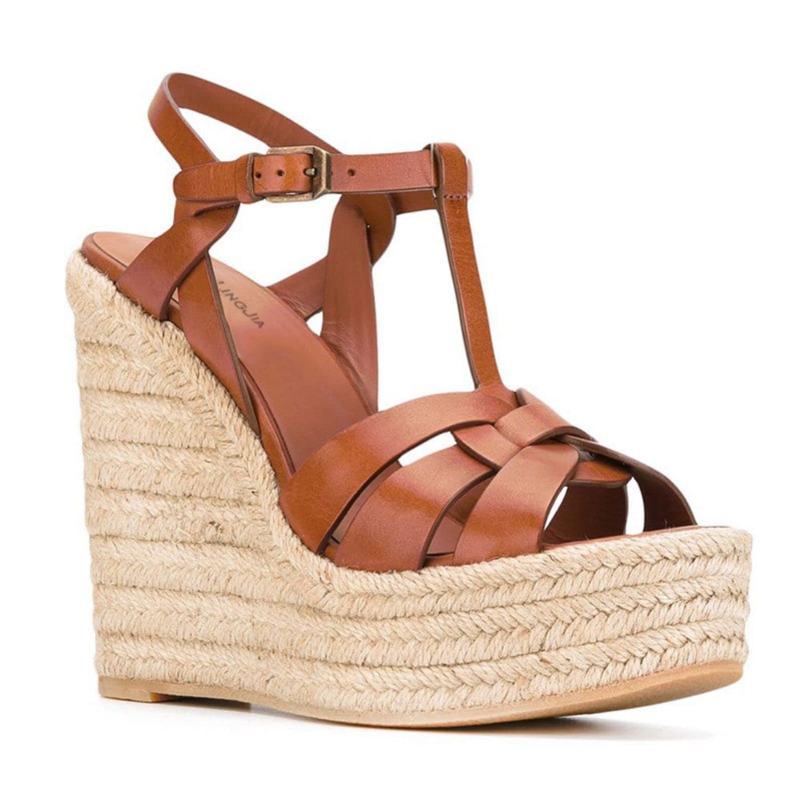 KACT Women's High Heel Wedge Platform Peep Toe Court Shoes with Ankle Strap - Comfortable Sandals for Party, Wedding & Evening Events (Available in Multiple Sizes)