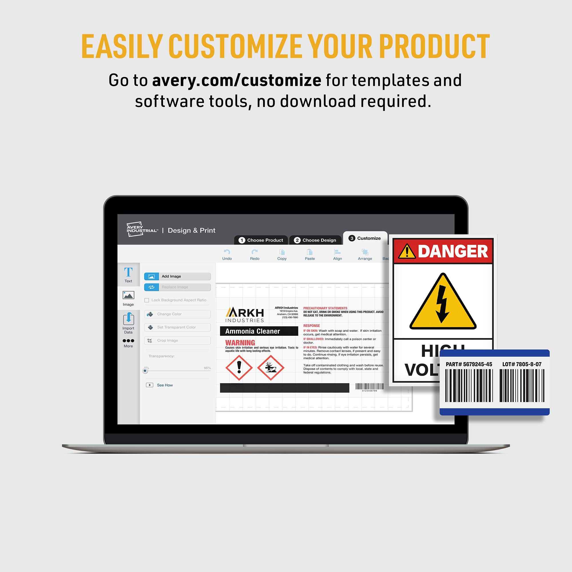 Avery UltraDuty GHS Labels - 2 Inch Round Waterproof Labels (300 Pack, White) - Durable Chemical Safety Labels for Laser Printers - Perfect for Hazardous Material Containers & Workplace Safety Compliance
