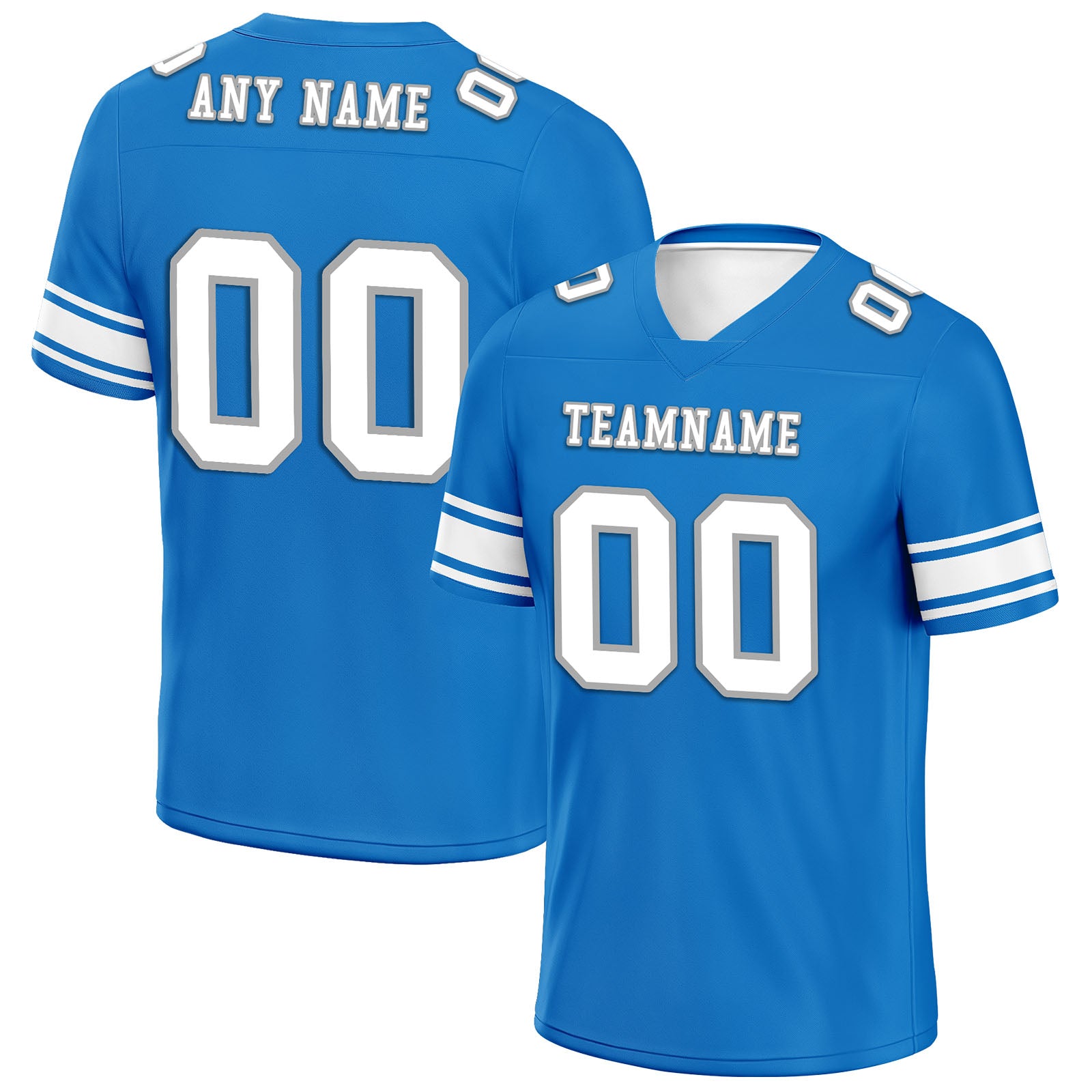 Custom Blue & White Detroit Lions Personalized Authentic Football Jersey FBJ02 E0601 - Perfect for Game Day, Fan Events & Sports Collectors