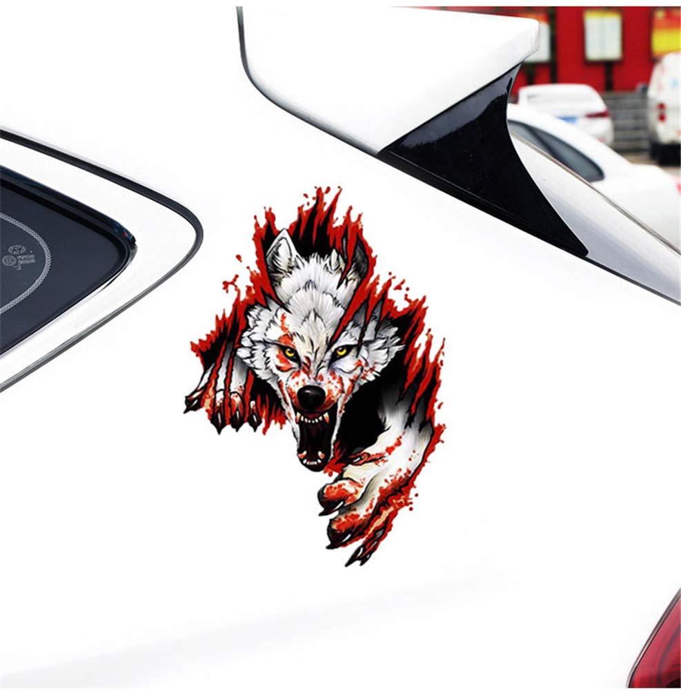 3D Angry Wolf Head Car Stickers - Creative & Funny PVC Decals for Cars, Trucks, Laptops - Universal Automotive Accessories for Personalizing Your Vehicle (Great for Car Enthusiasts & Gift Giving)