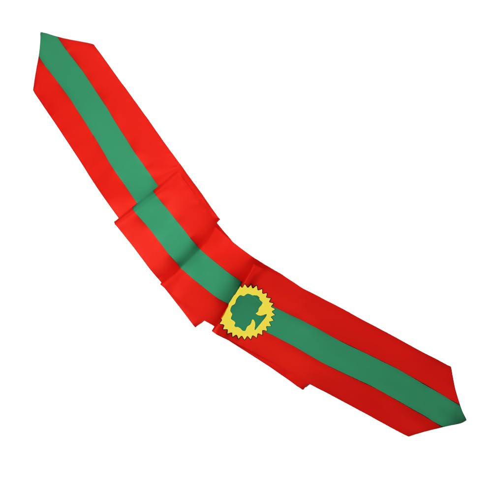Oromo Flag Graduation Stole Scarf - 180x13cm Double Sided Ethiopian Cultural Sash for International Students - Perfect for Study Abroad Graduation Ceremonies, Cultural Events & Gift Giving