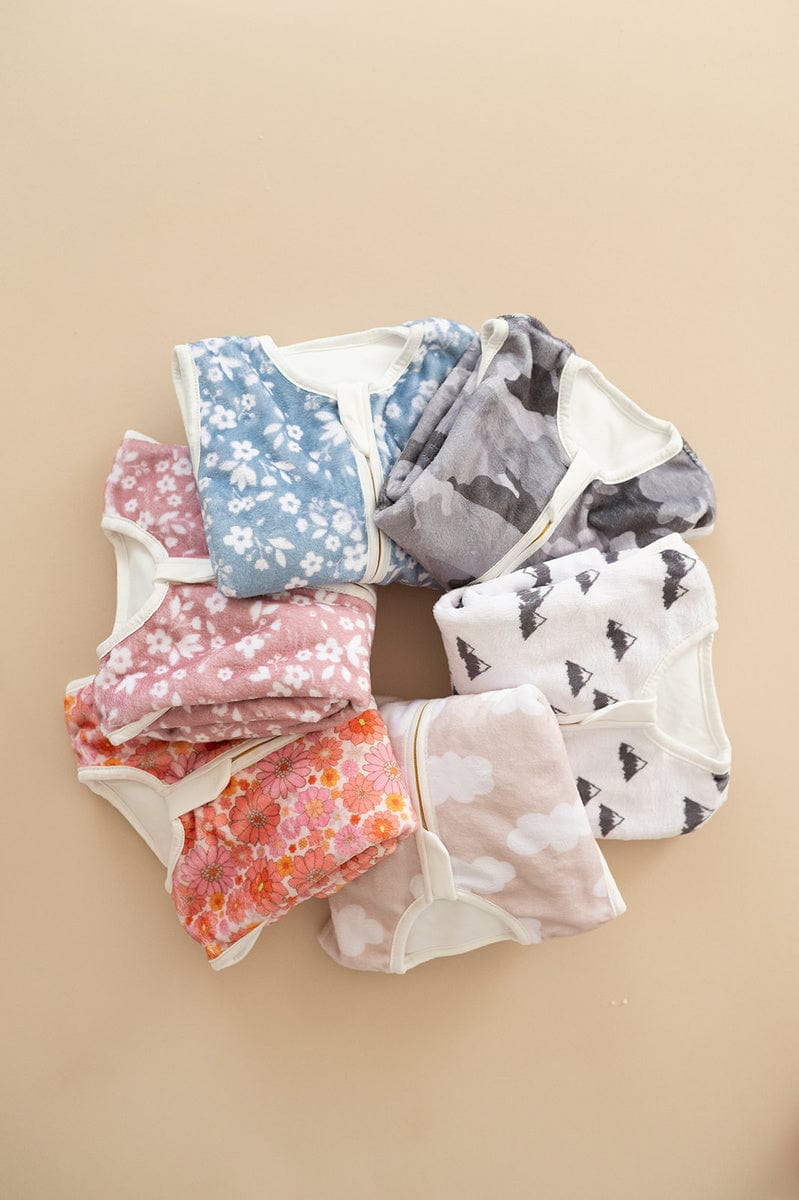Soft Pink Floral Minky Blanket - Cozy Wearable Blanket for Women, Girls | Perfect for Lounging, Netflix, Reading & Travel